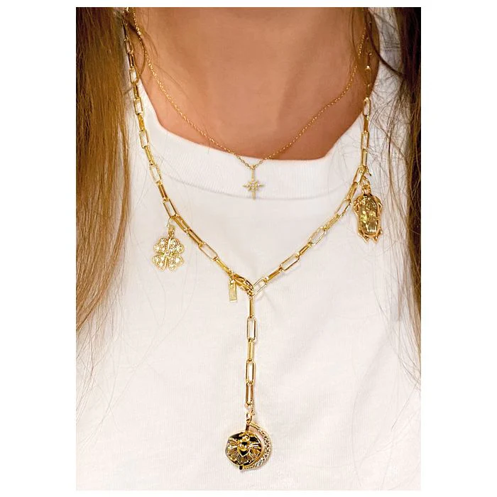 Mya Bay | Diwali Star Necklace - Fine with Gemstone Gold - Image 2