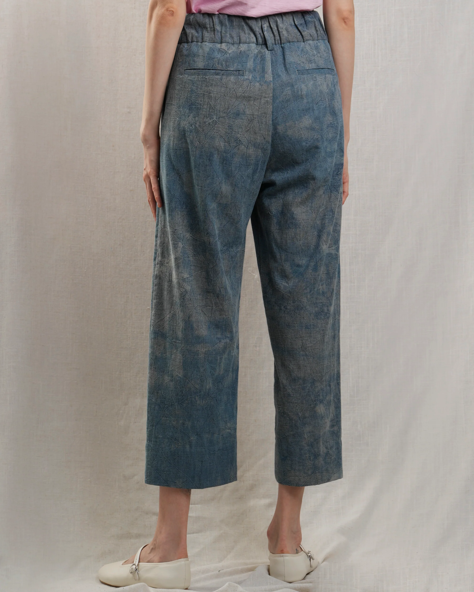 Myths | Wide-Leg Pants - Cotton Linen Gradient-Blue - Image 3