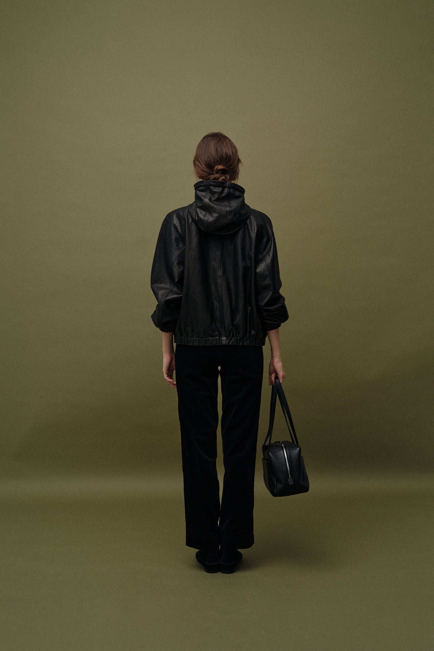 Nothing Written | Leather Hooded Blouson - Vegetable Lambskin Black - Image 4