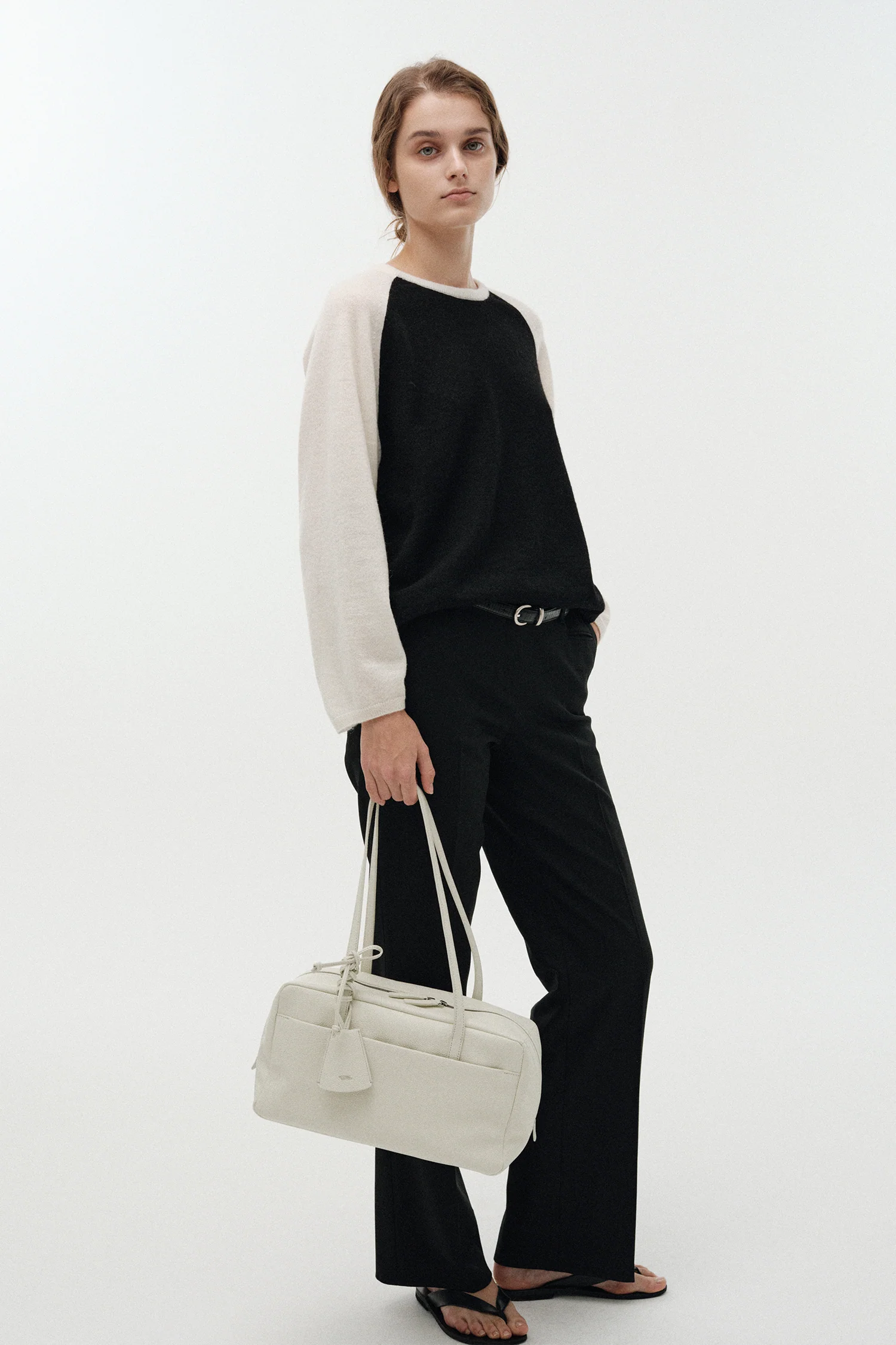 Nothing Written | Pocket Shoulder - Wide Pocket Leather Shoulder Bag Salt - Image 6