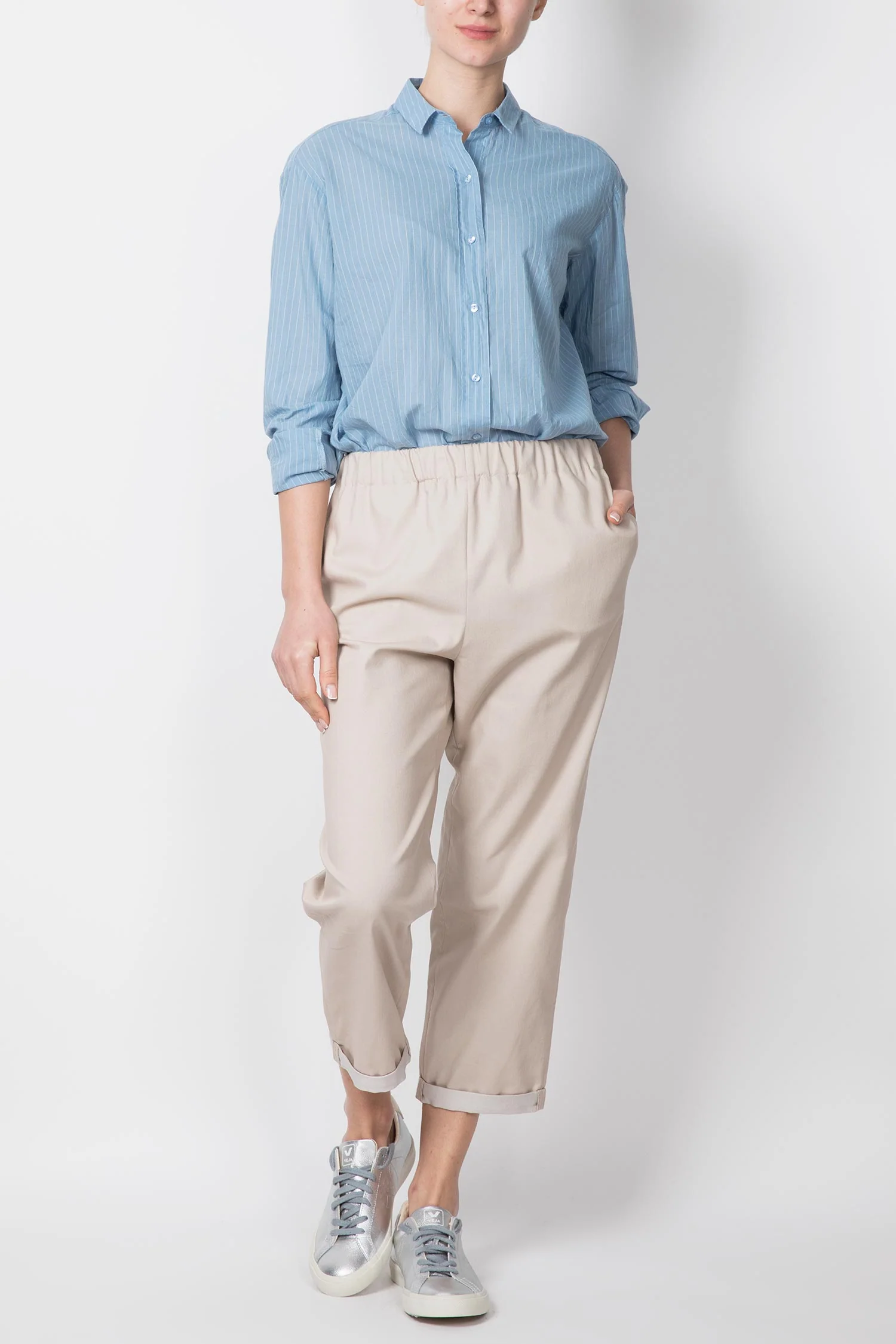 Acquaverde | Oversized Stripe Shirt - Navy - Image 3