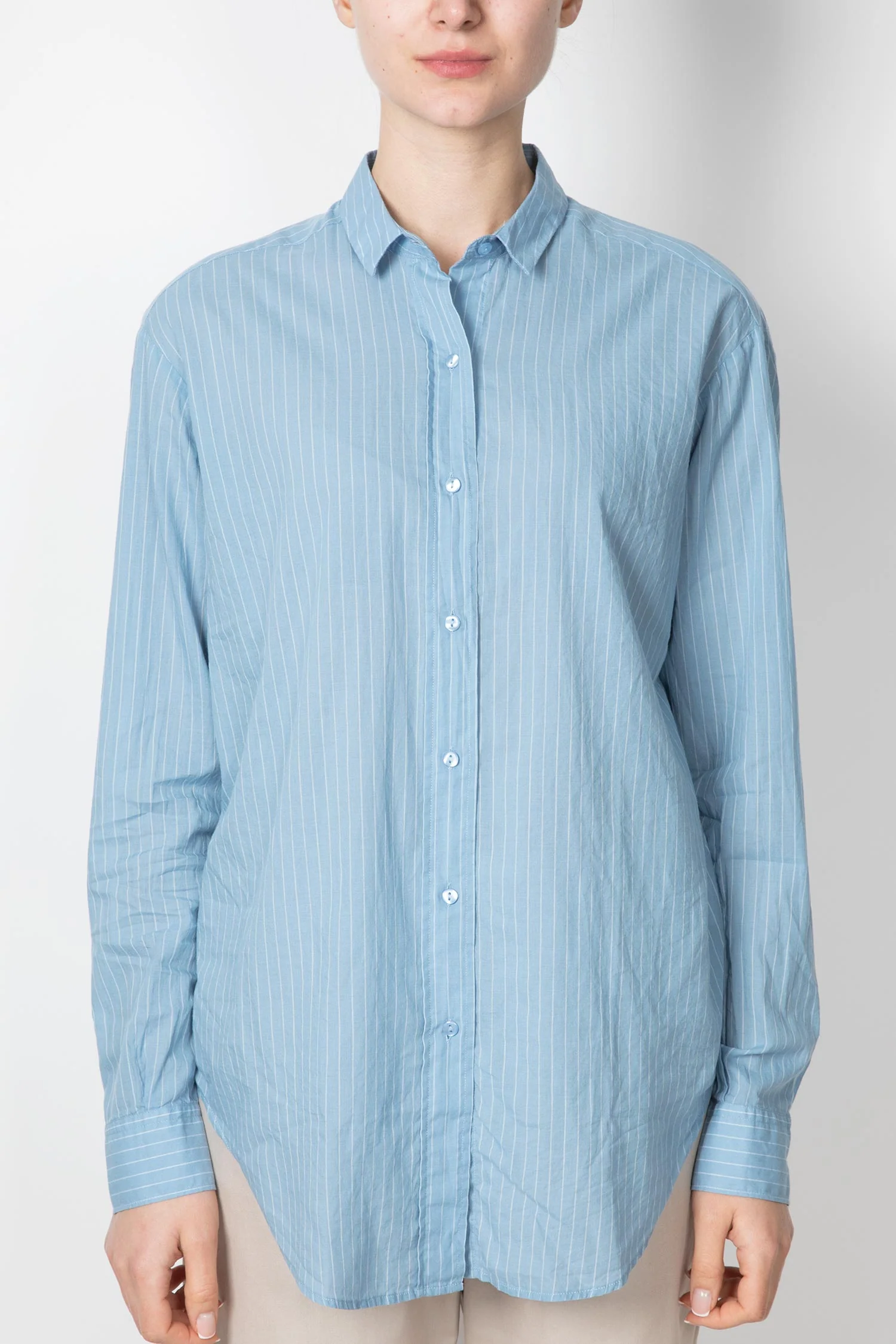 Acquaverde | Oversized Stripe Shirt - Navy - Image 4