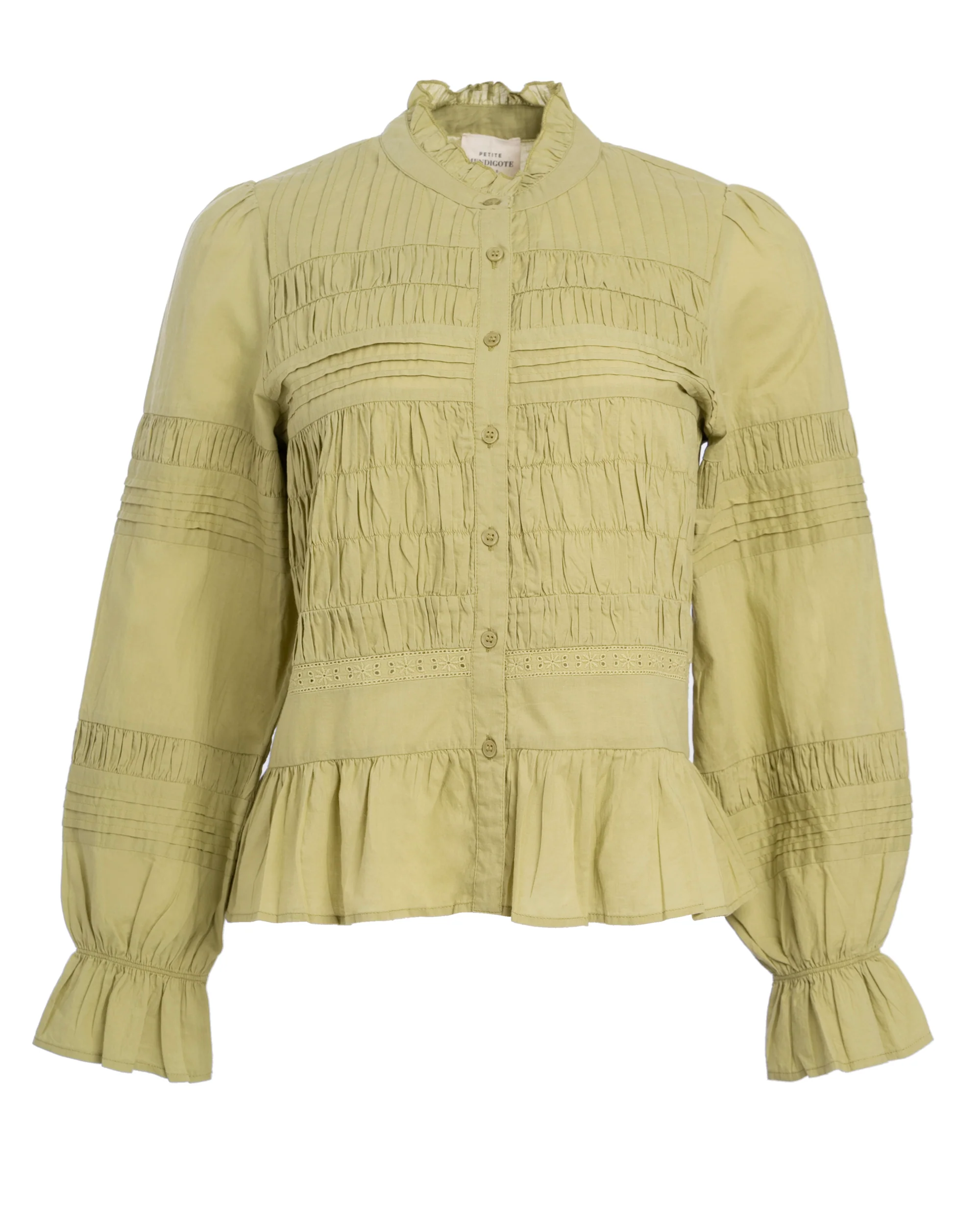 Petite Mendigote | Cotton Poplin Blouse - Matcha