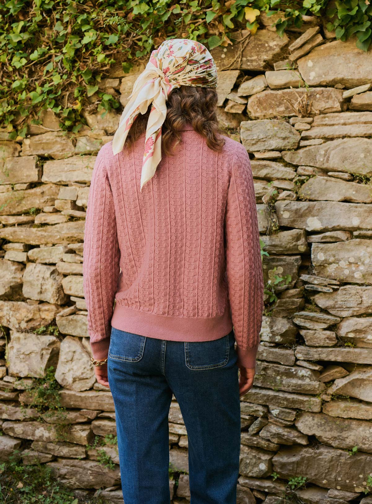 Petite Mendigote | Wool & Cashmere Polo Collar Cardigan - Woodrose - Image 4