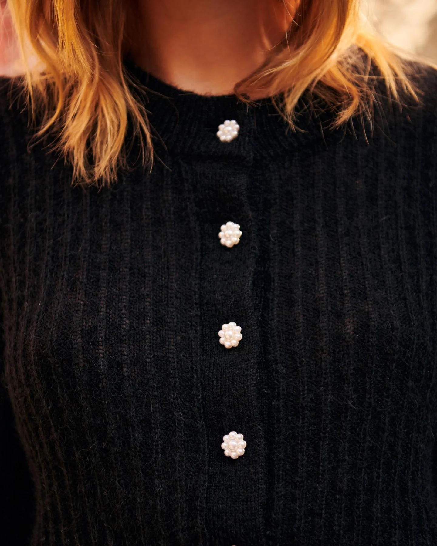 Petite Mendigote | Mirabelle Oversized Mohair Cardigan Noir - Image 4