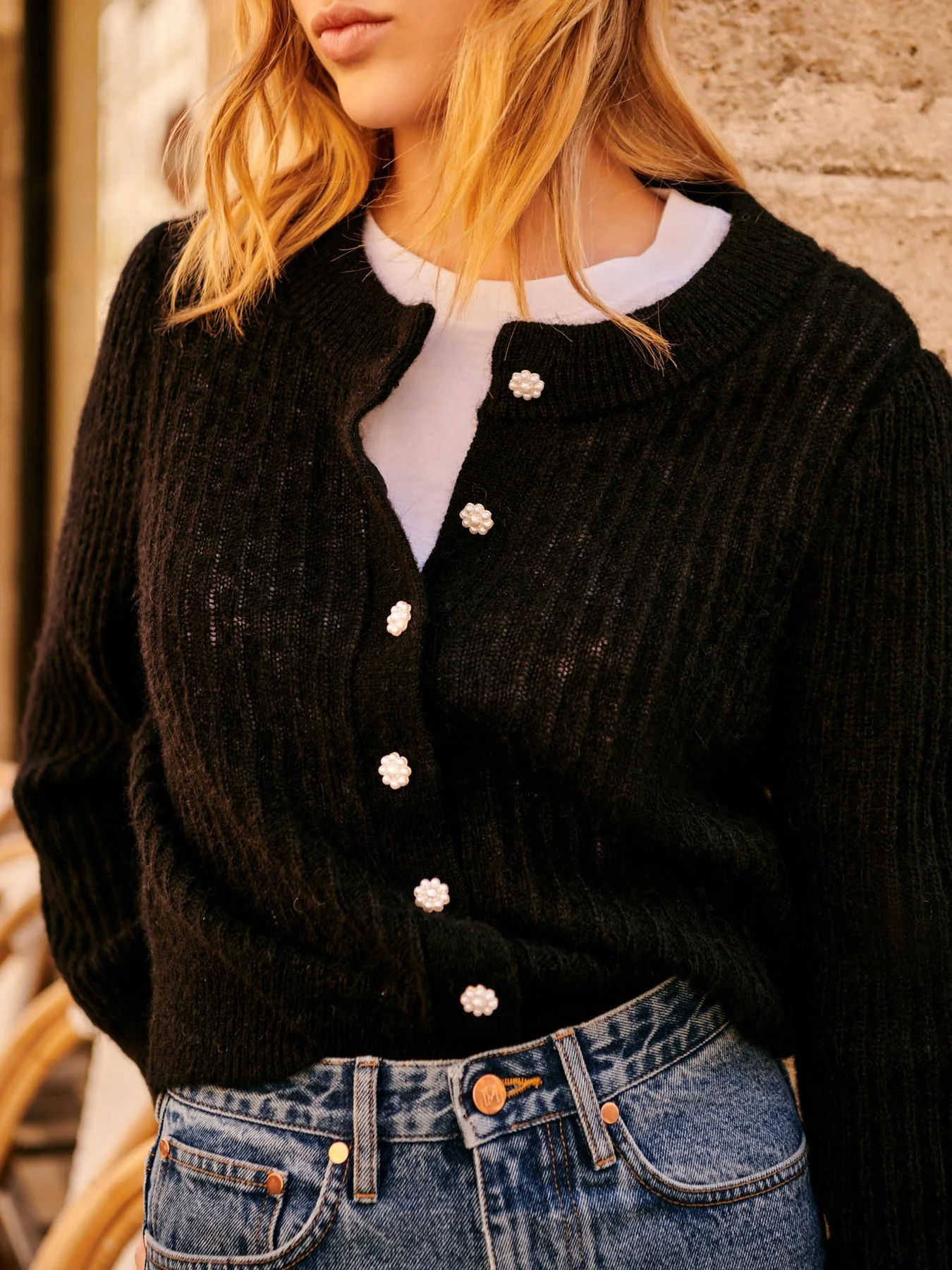 Petite Mendigote | Mirabelle Oversized Mohair Cardigan Noir - Image 6