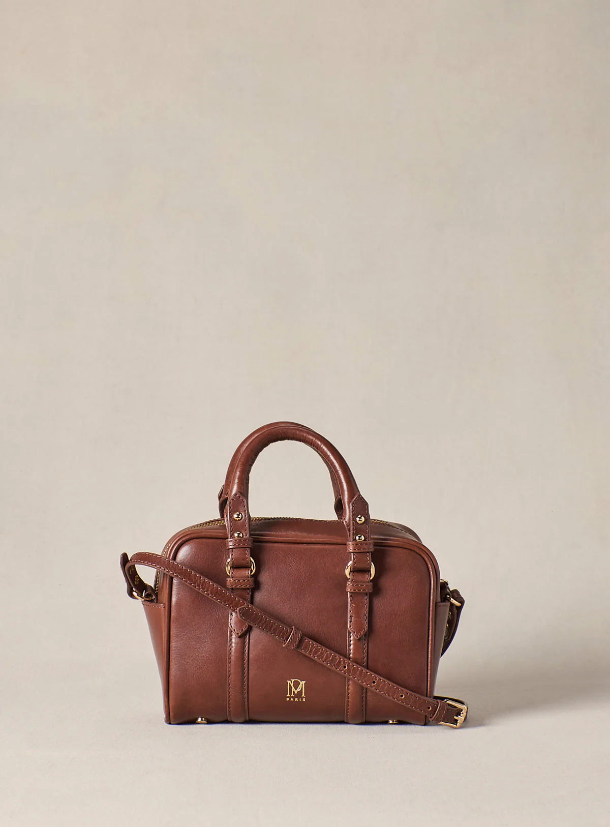 Petite Mendigote | Swan Crossbody Bag - Structured Leather in Brown Brun - Image 5