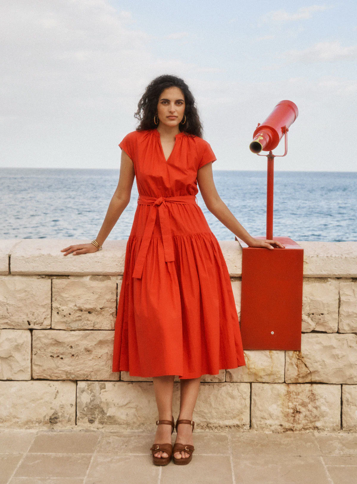 Petite Mendigote | Rachel 126 Midi Dress - Poppy Red Coquelicot - Image 3