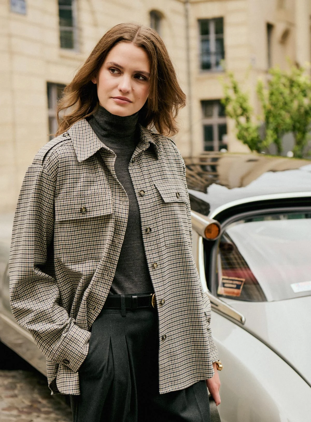 Petite Mendigote | Overshirt Carrea - Check Print Sable