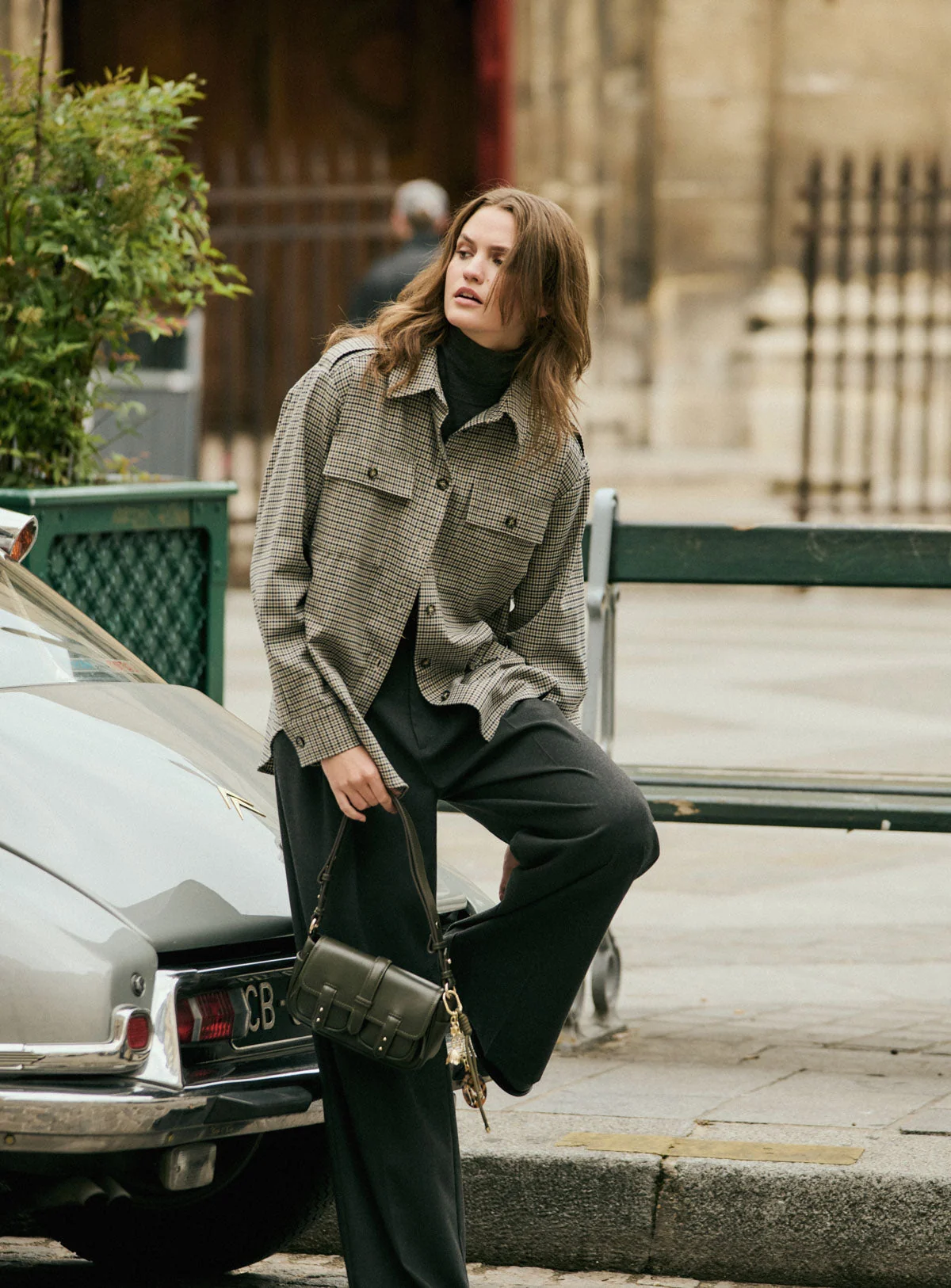 Petite Mendigote | Overshirt Carrea - Check Print Sable - Image 3