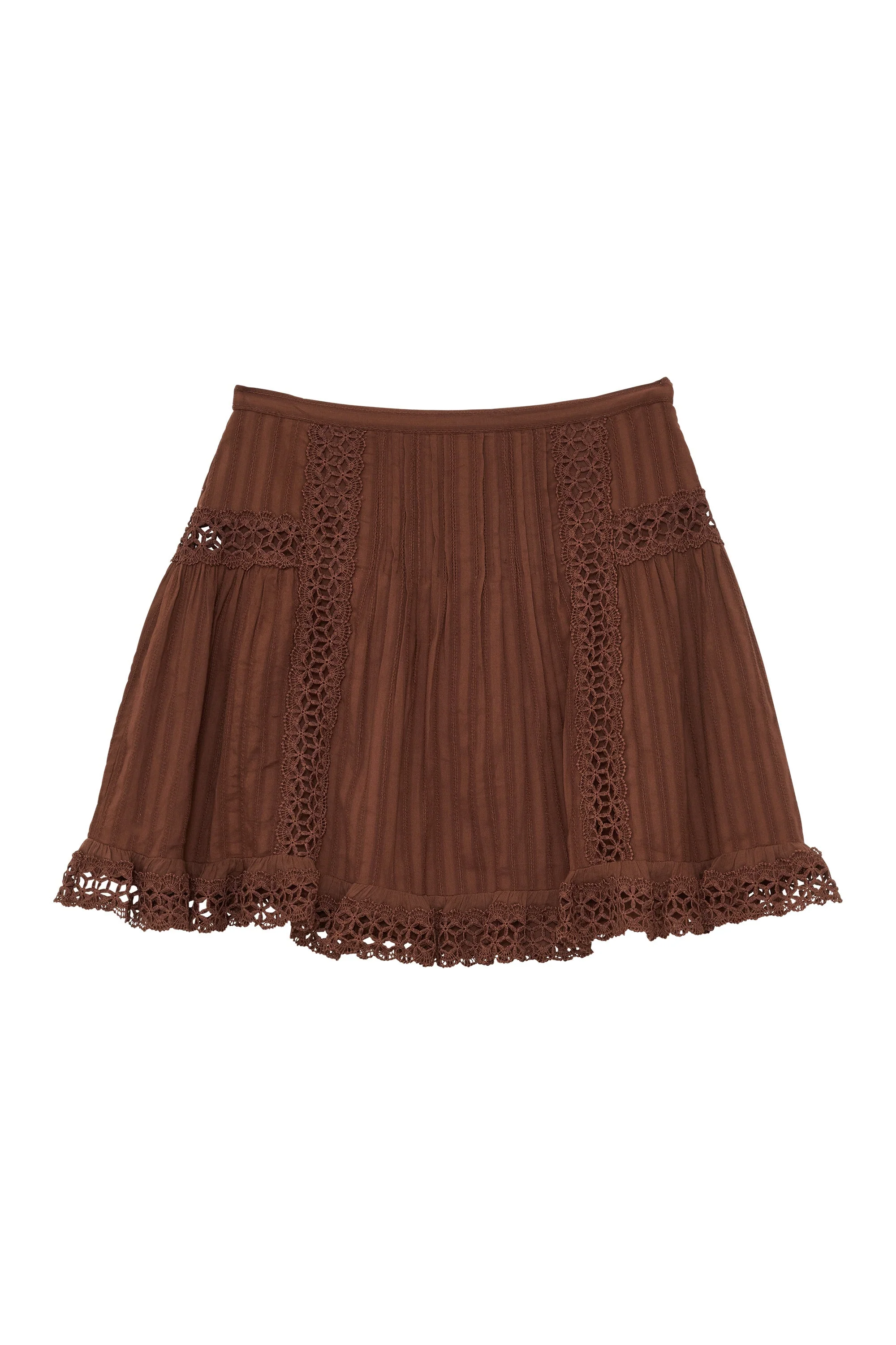 Women's Skirt Fluid Lightweight Openwork Rayon Blend - Brown - Image 8