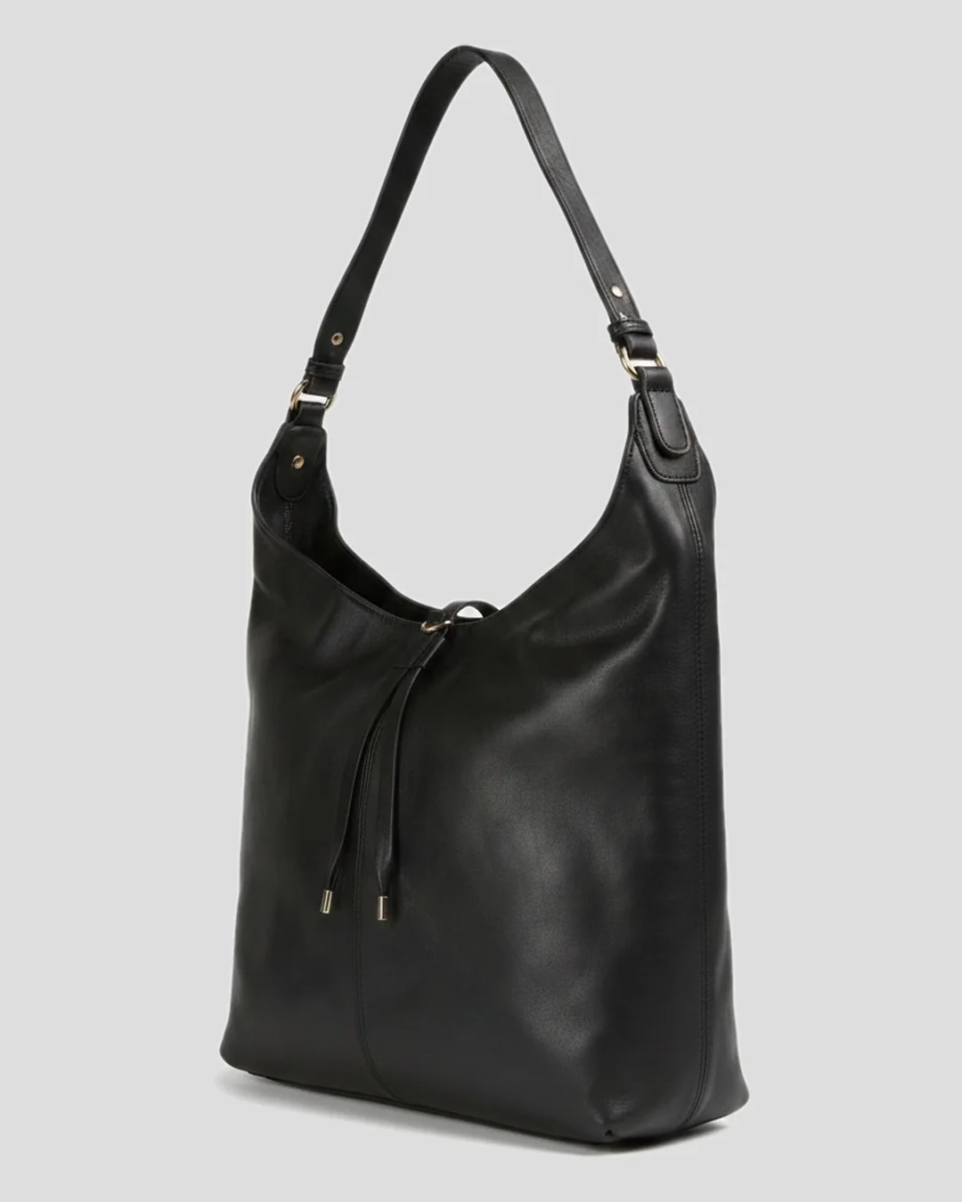 Petite Mendigote | Tote Bag - Structured Leather Tote Noir