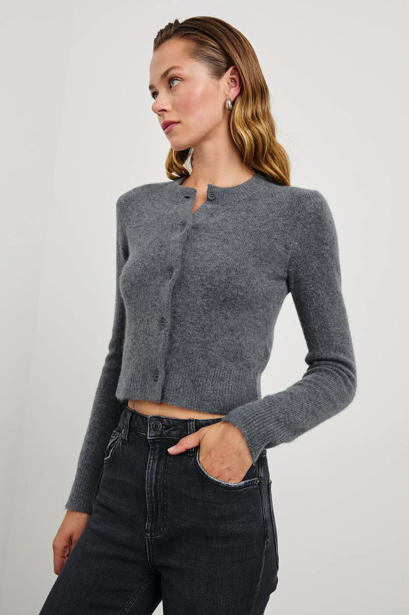 Rails | Matilda Cropped Cardigan - Charcoal - Image 3