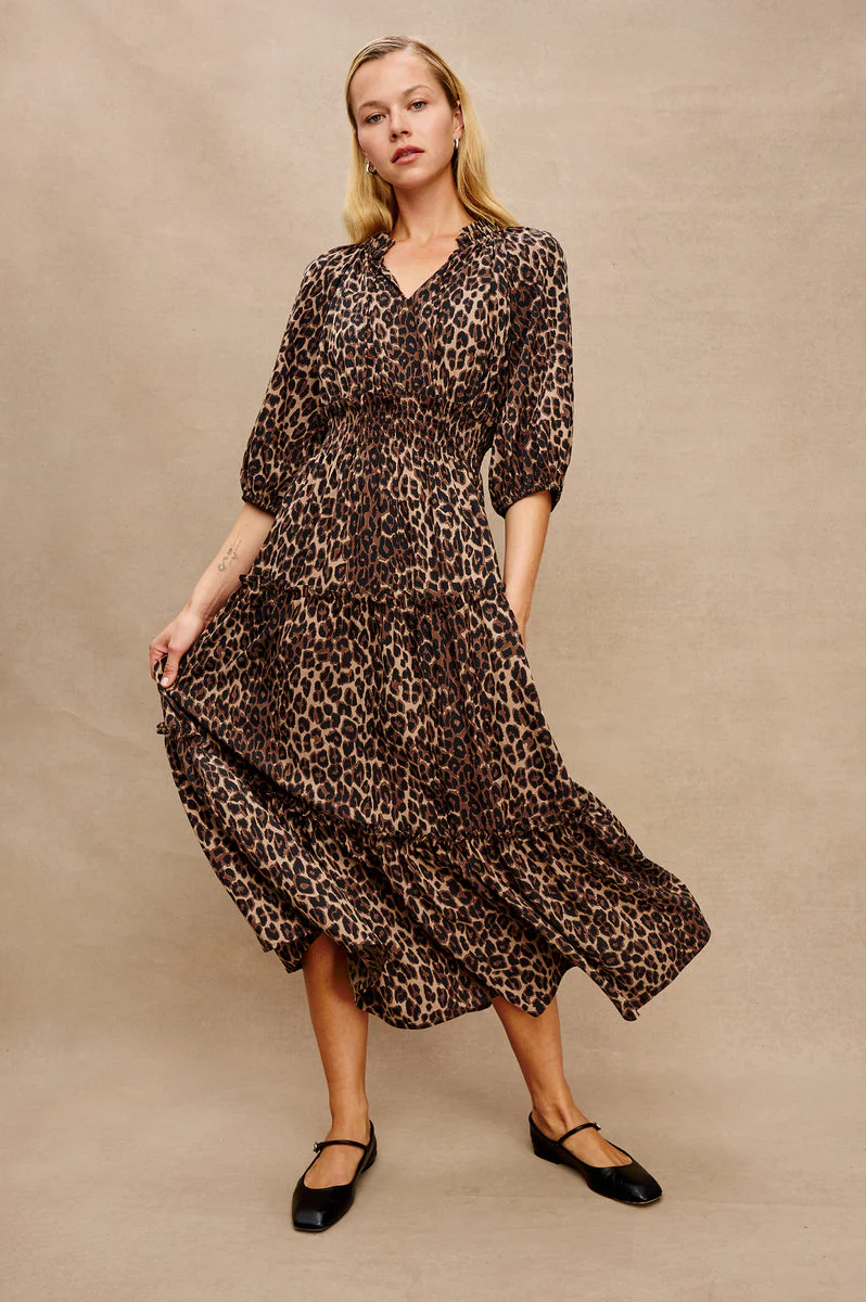 Rails | Caterine Tiered Maxi Dress - Structured Cotton Poplin Brown-Nala - Image 3