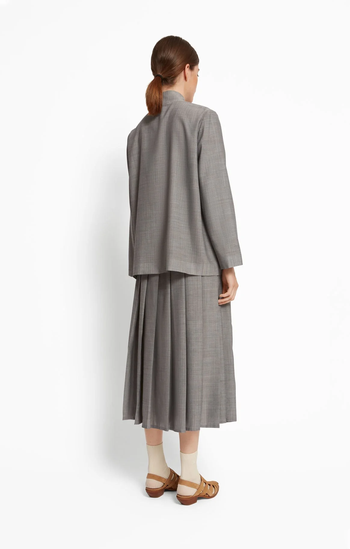 Roseanna | Kaia Hills Blouse - Oversized Shawl Collar in Grey - Image 2