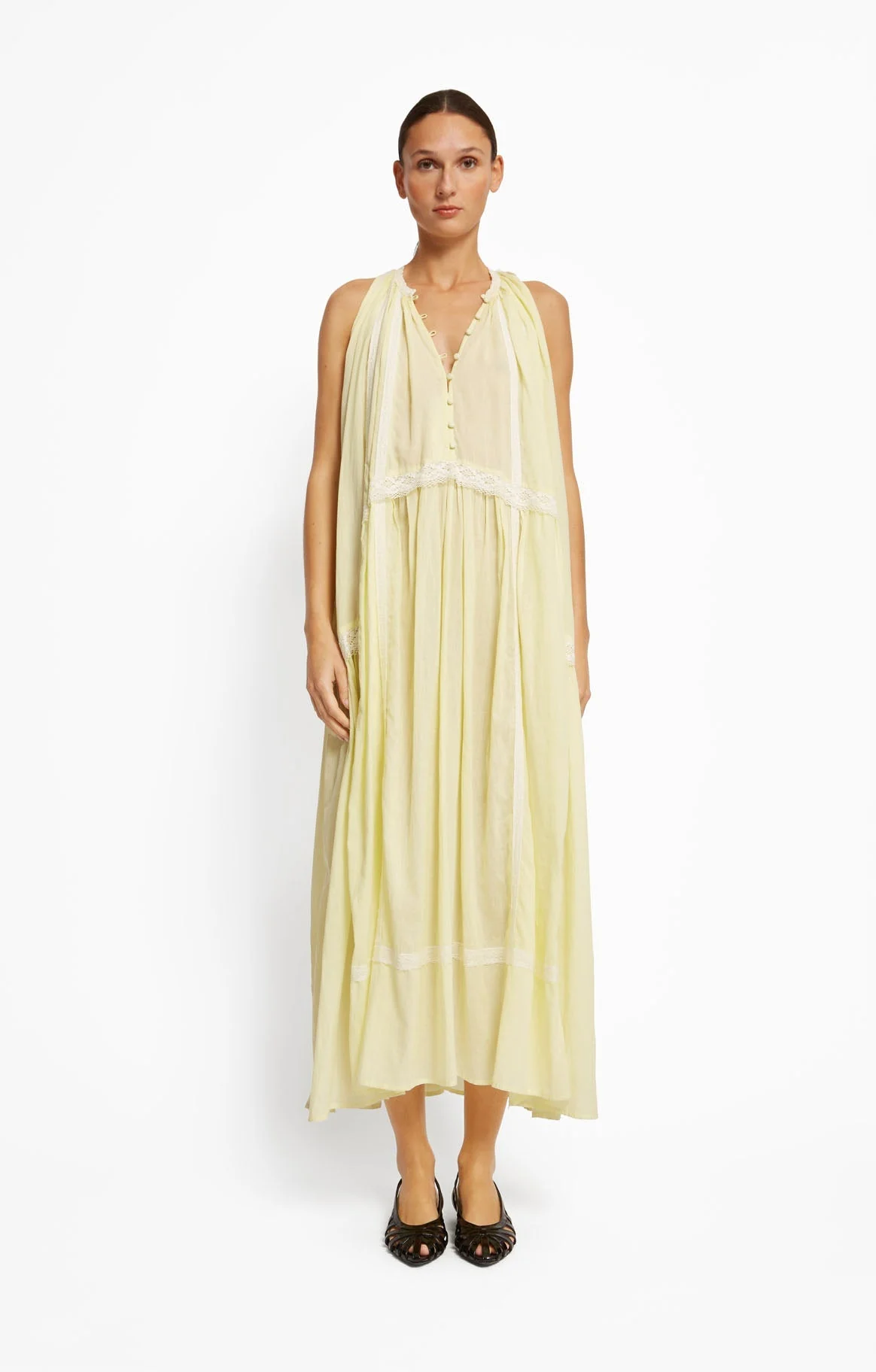 Roseanna | Piper California Dress - Embroidered Cotton Voile Vanille