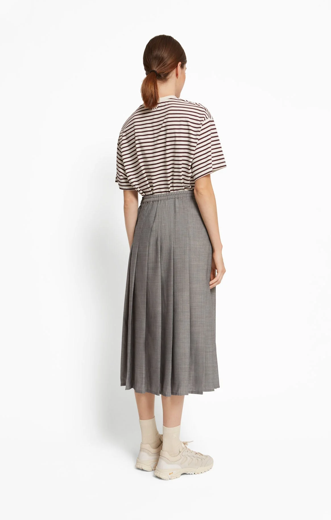Roseanna | Virna Hills Pleated Midi Skirt - Technical Wool Gris - Image 2