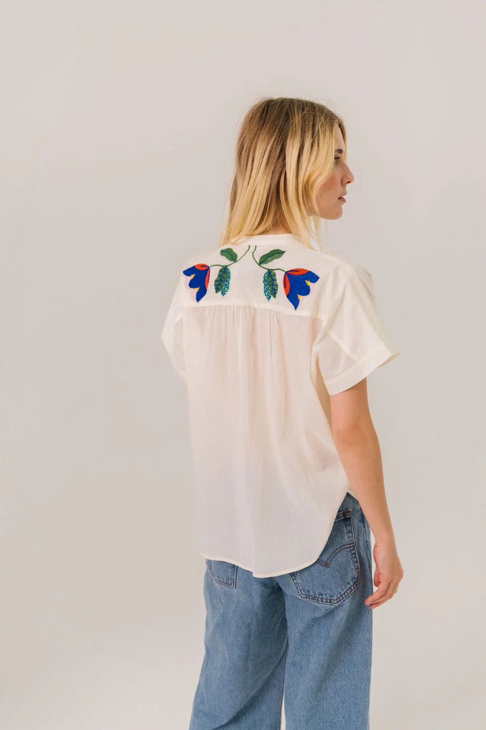 Sacrecoeur | Maya Corolle Blouse - Embroidered Cotton Percale Multi - Image 5