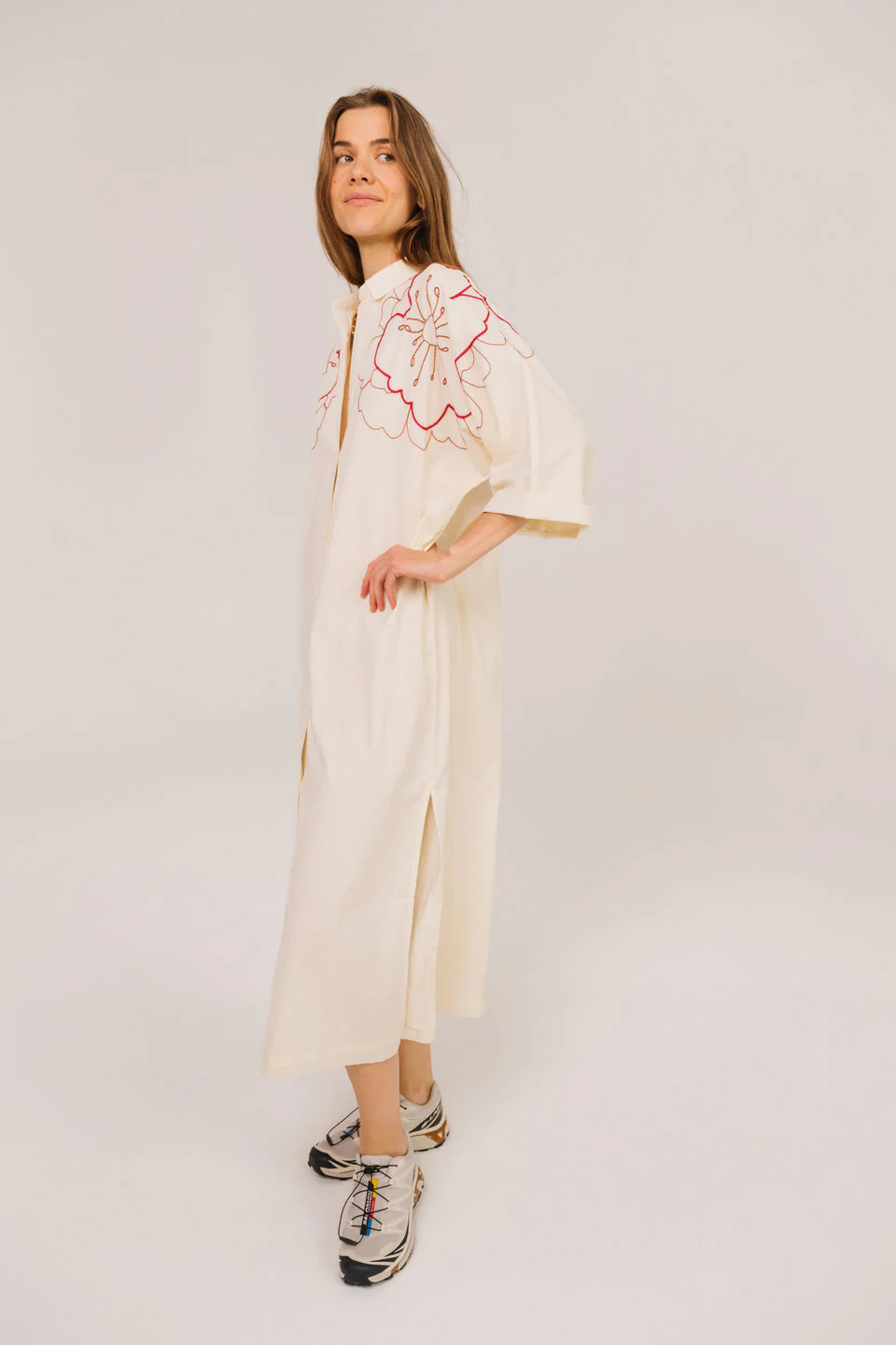 Sacrecoeur | Dress Lou Pivoine - Embroidered Oversized Shirt Dress Multi - Image 4
