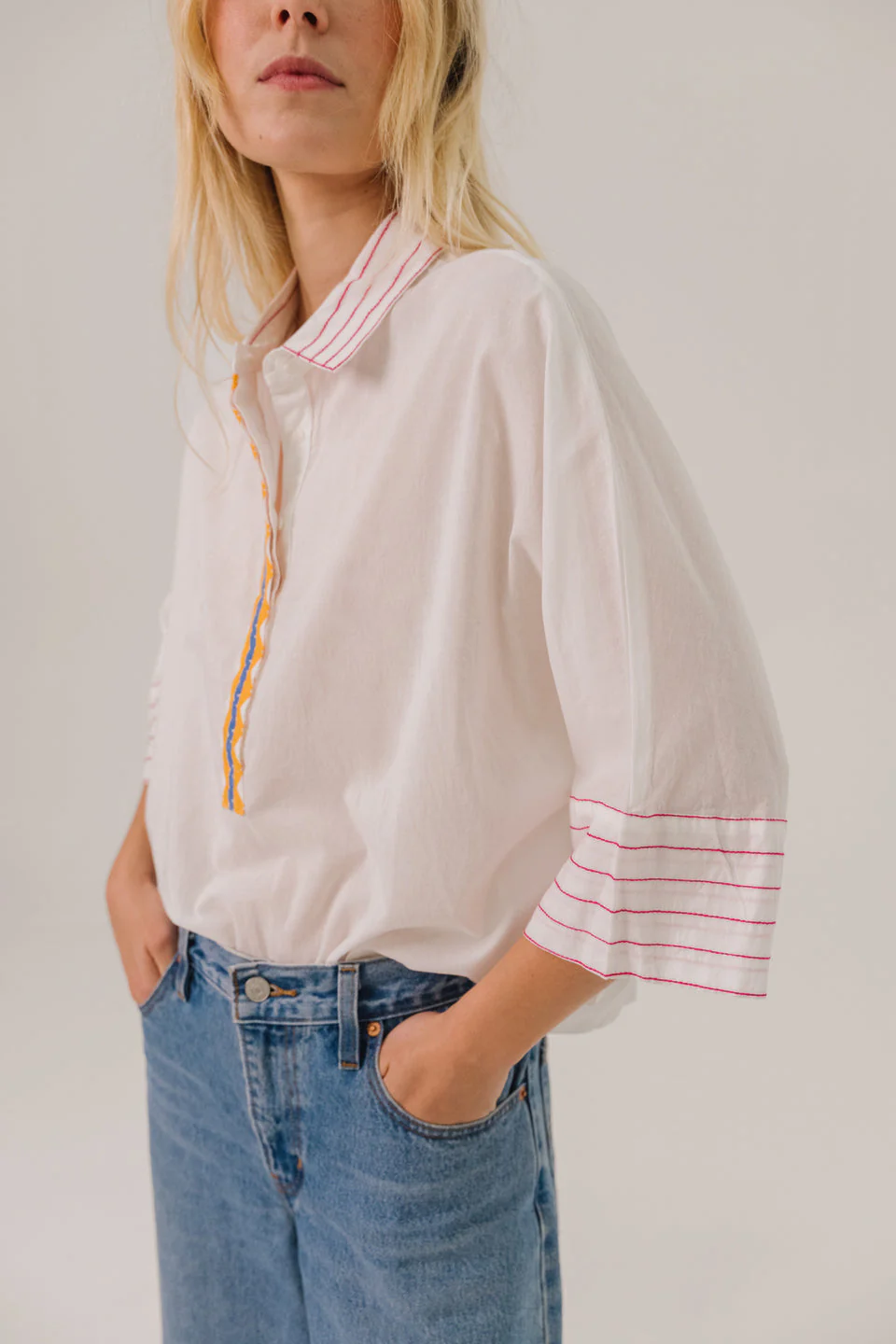 Sacrecoeur | Jodie Kilim Embroidered Poplin T-Shirt Multi - Image 5
