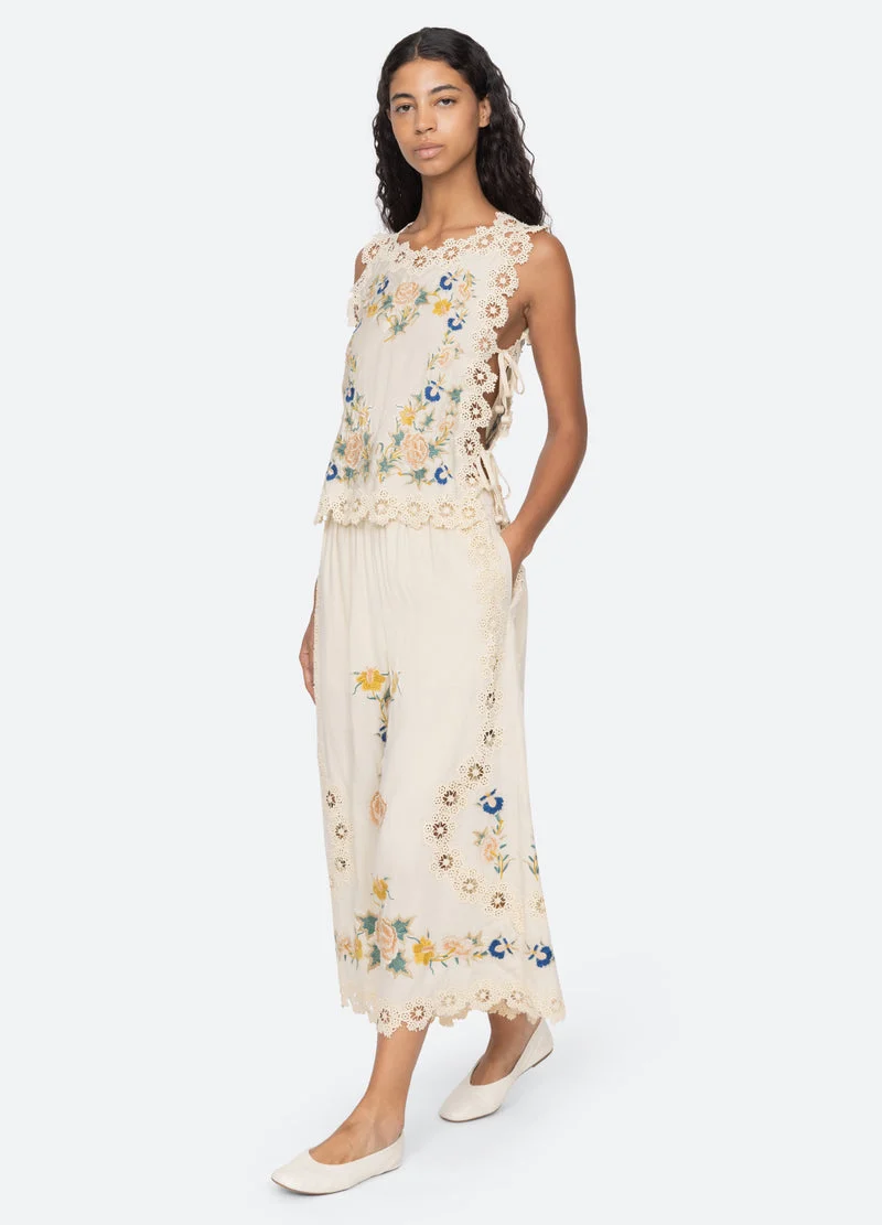 Sea NY | Adonna Embroidered Sleeveless Cotton Top - Cream - Image 6
