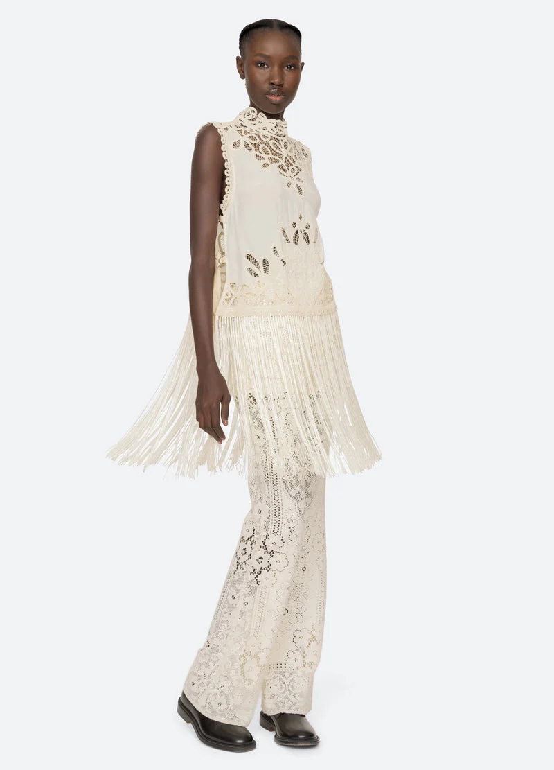 Sea NY | Adelina Battenberg Lace Turtleneck Top - Cream - Image 7