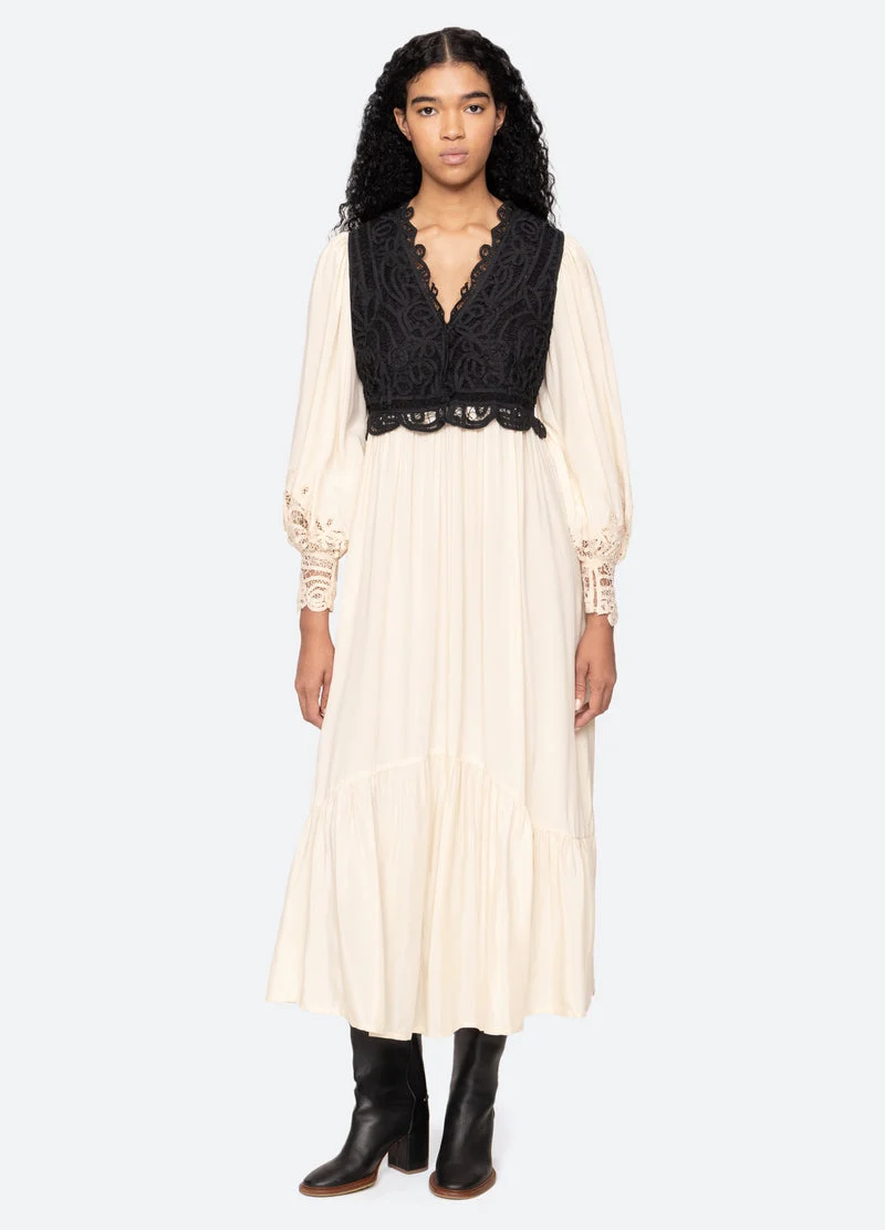 Sea NY | Adelina Battenberg Lace Combo Midi Dress Multi - Image 3