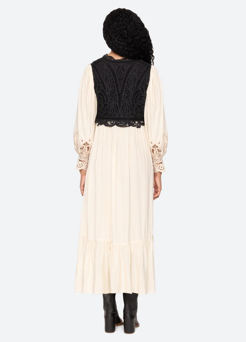Sea NY | Adelina Battenberg Lace Combo Midi Dress Multi - Image 4