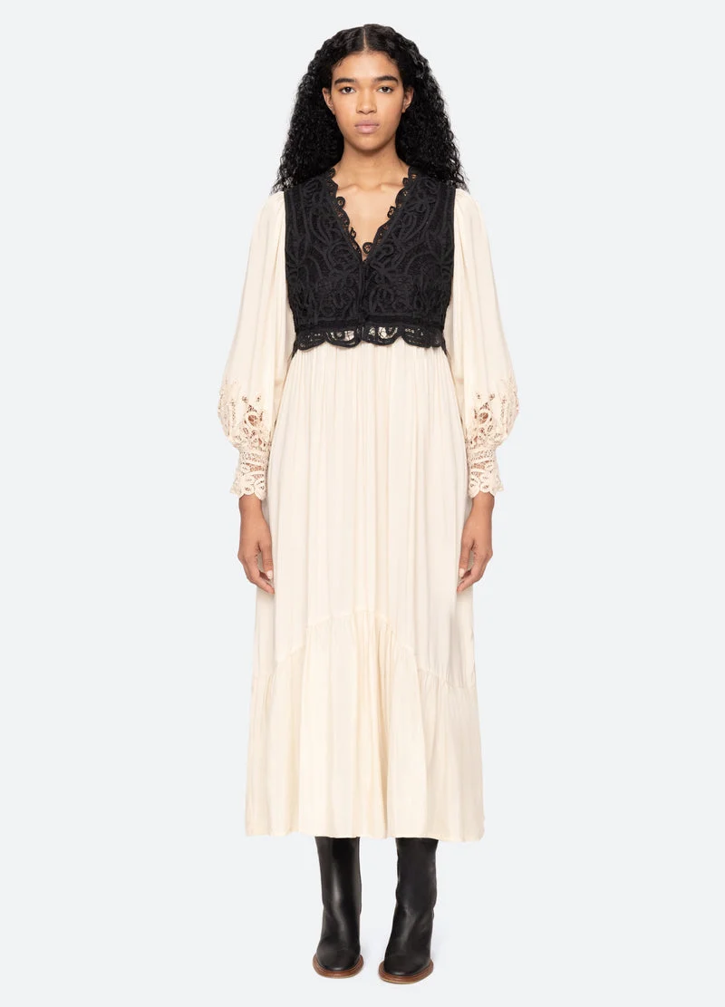 Sea NY | Adelina Battenberg Lace Combo Midi Dress Multi - Image 7