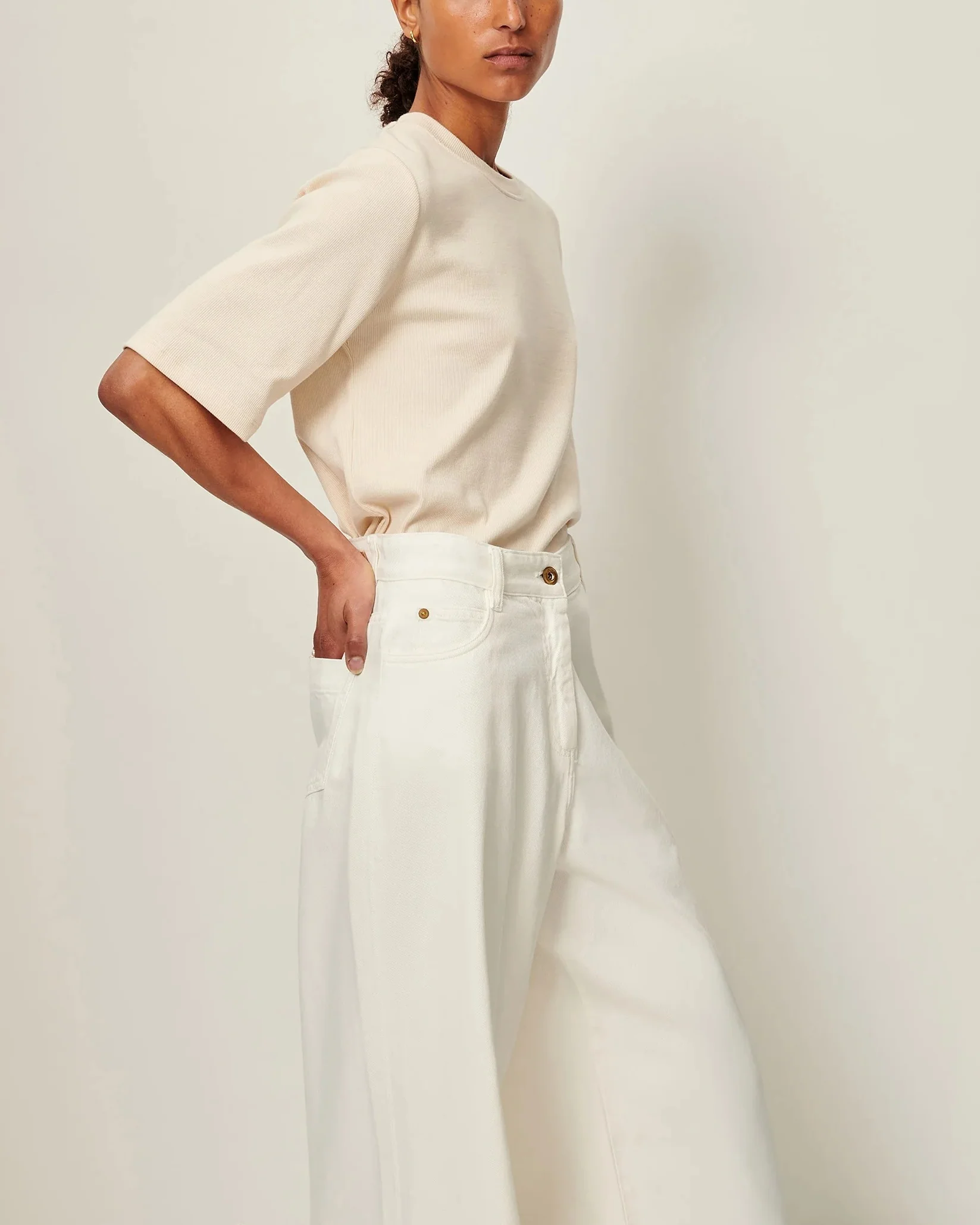 Sessun | Serge Co Ribbed Blouse - Fluid Modal-Cotton Fleur-De-Sel - Image 4