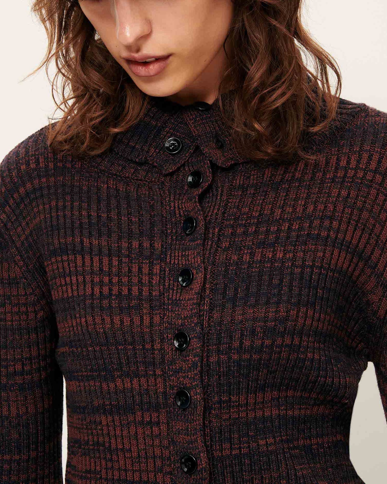 Sessun | Mokashi Ribbed Ombré Cardigan - Navy Brown Navybrown - Image 2