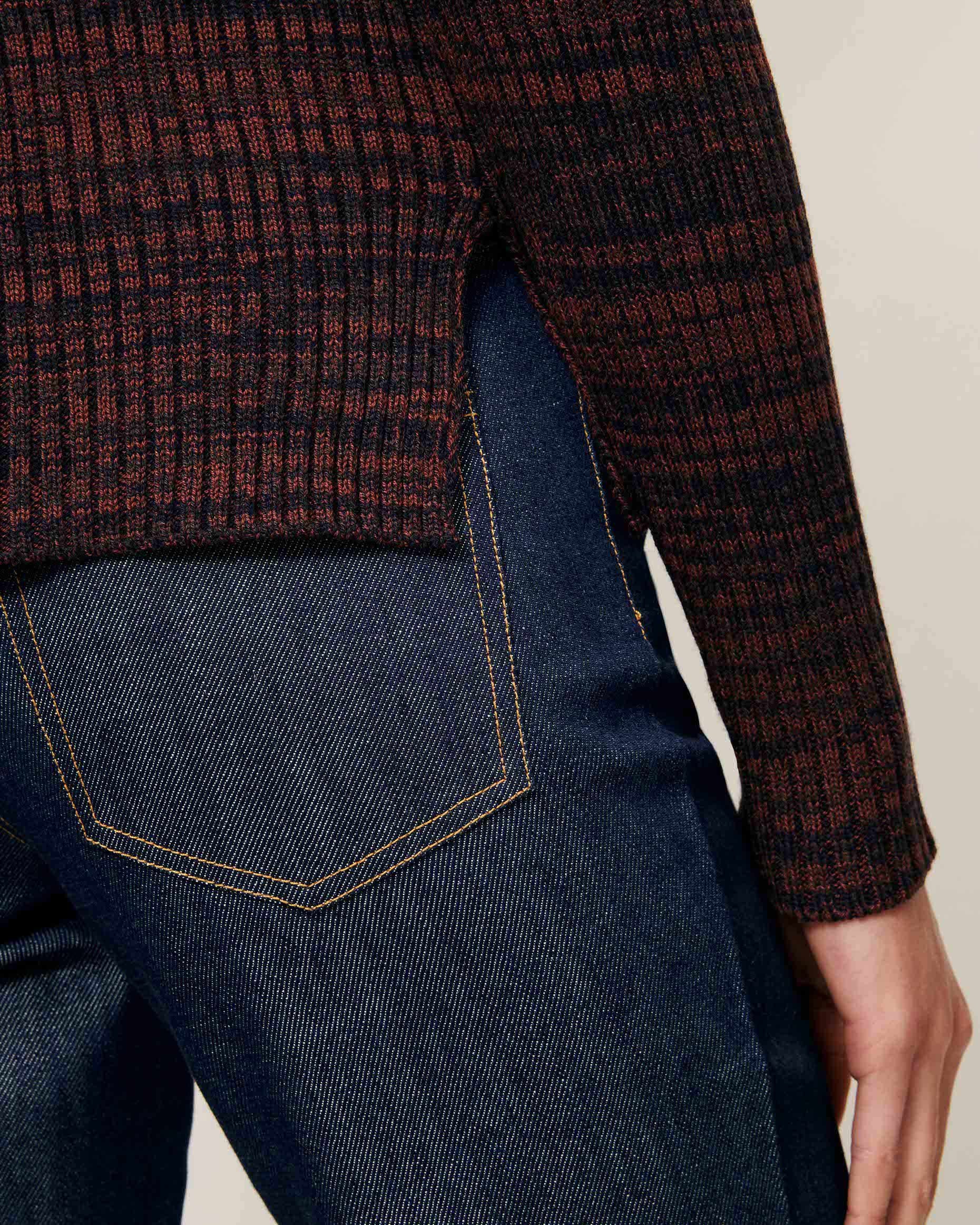 Sessun | Mokashi Ribbed Ombré Cardigan - Navy Brown Navybrown - Image 3