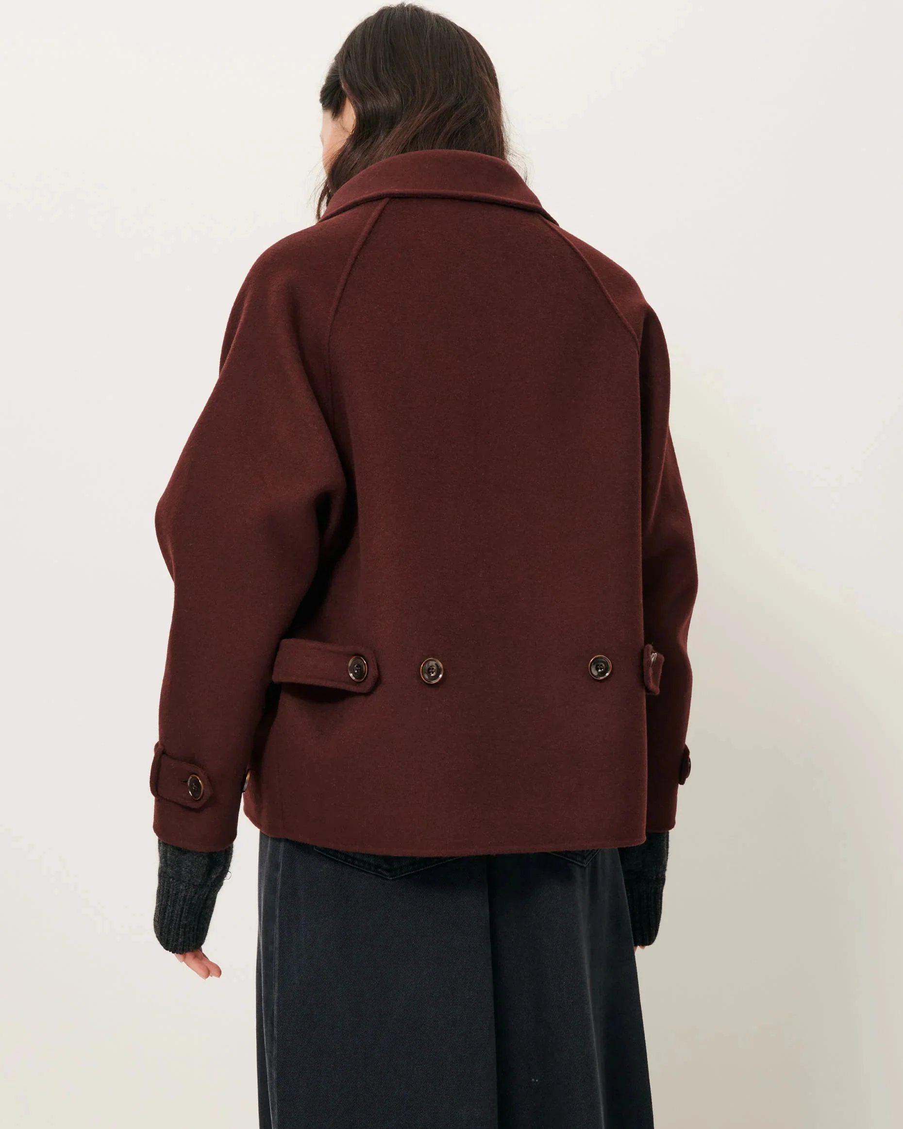 Sessun | Valley Nevado Velvet Flannel Raglan Coat - Espresso - Image 4