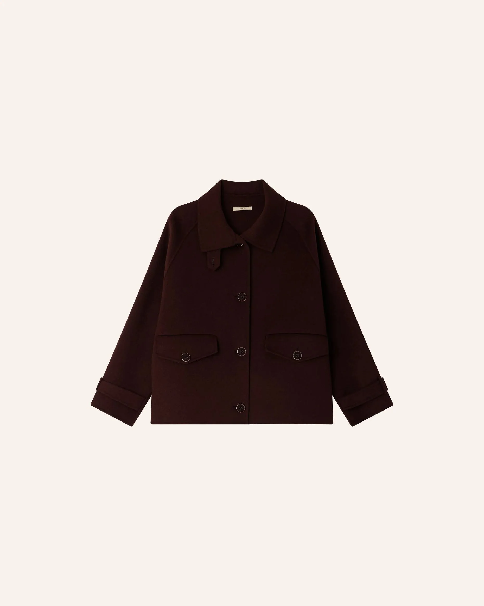 Sessun | Valley Nevado Velvet Flannel Raglan Coat - Espresso - Image 5