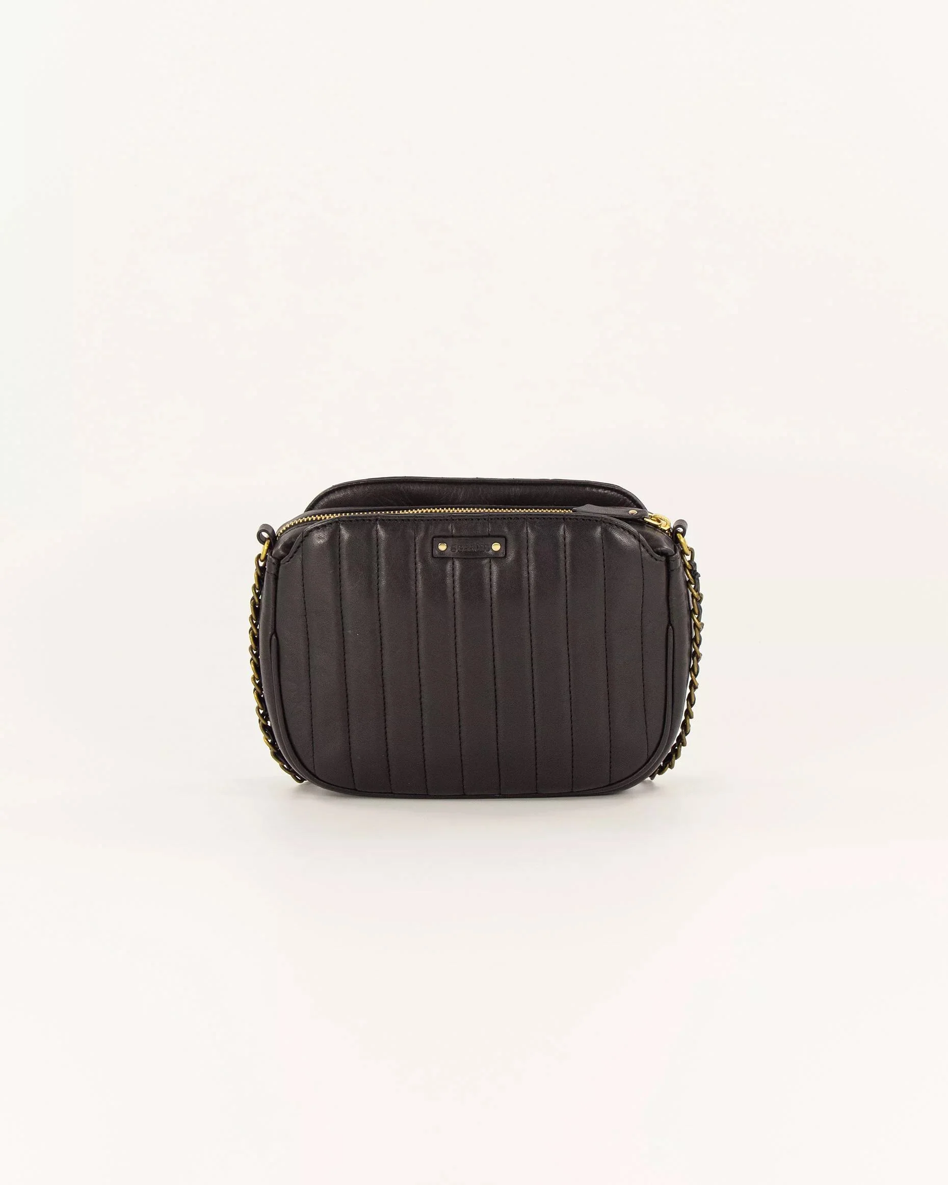 Sessun | Divine Leather Quilted Crossbody Bag - Black - Image 4