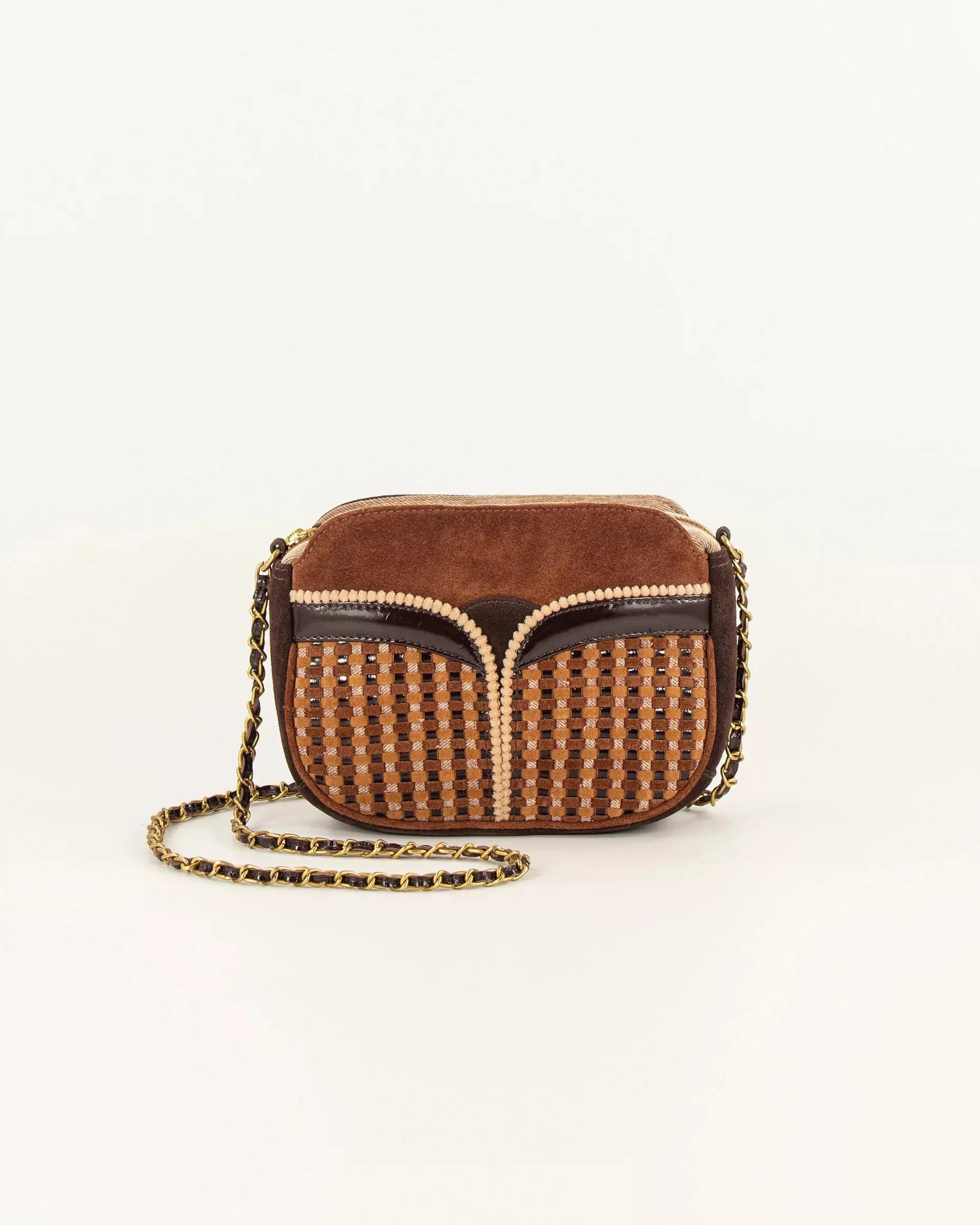 Sessun | Divine Suede Quilted Crossbody Bag - Arty-Browny