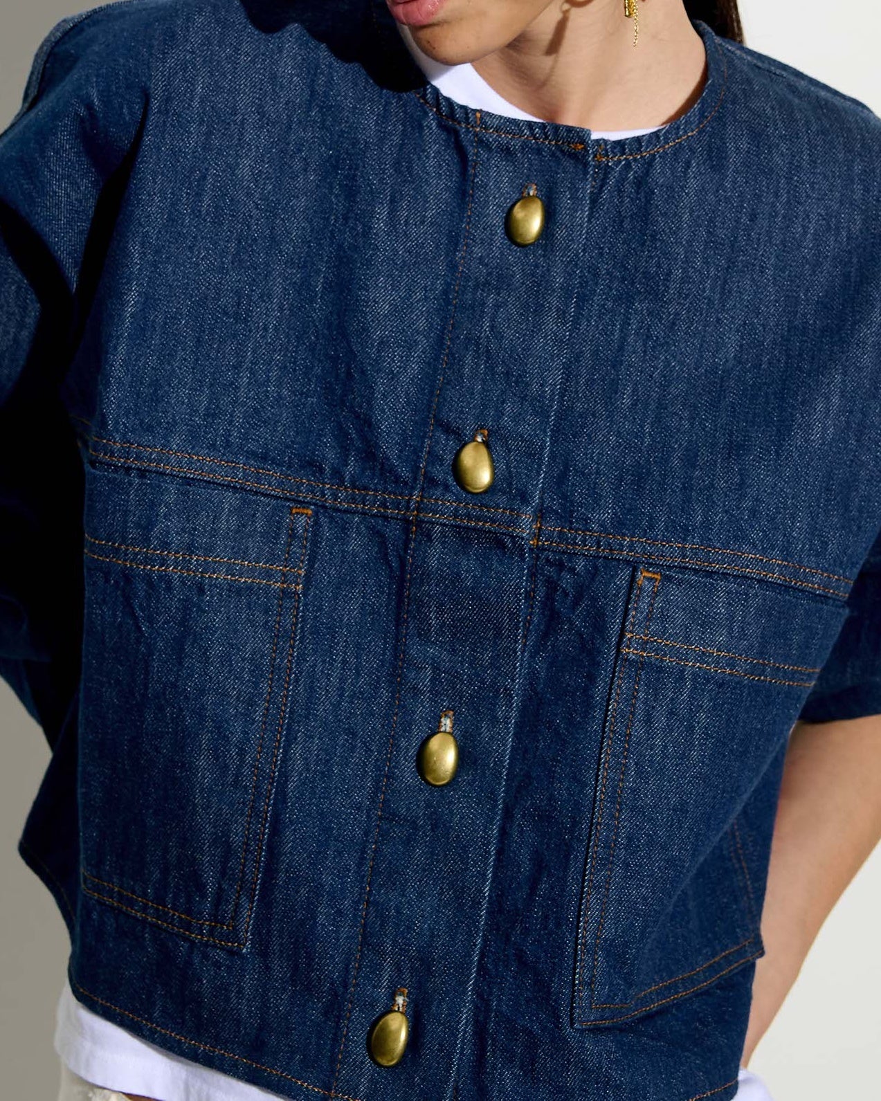Sessun | Cropped Denim Jacket Almodiva - Indigo Wash Seventy-Blue - Image 4