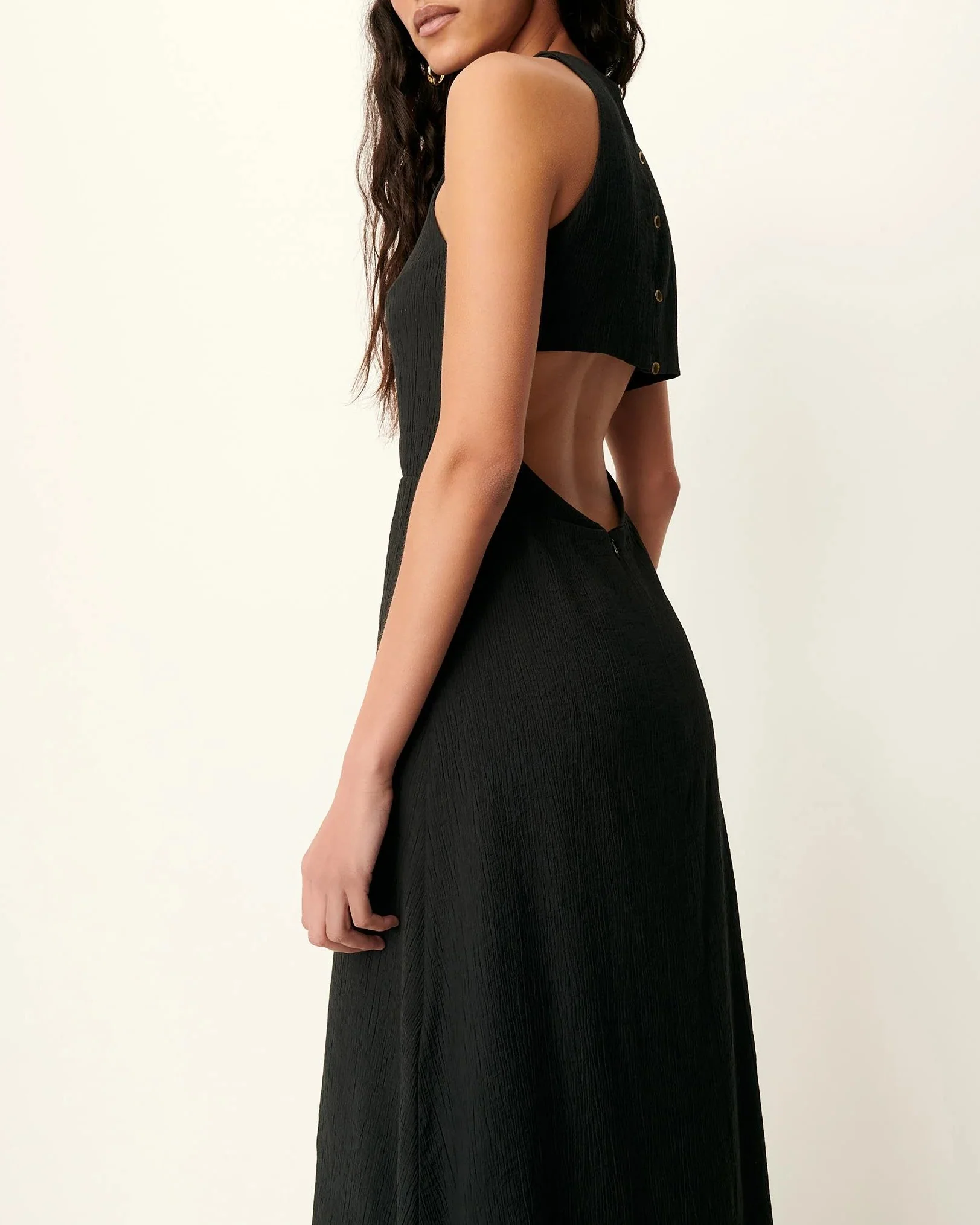 Women's Dress Lenzing Ecovero Viscose Seersucker Crépon - Moonless - Image 3