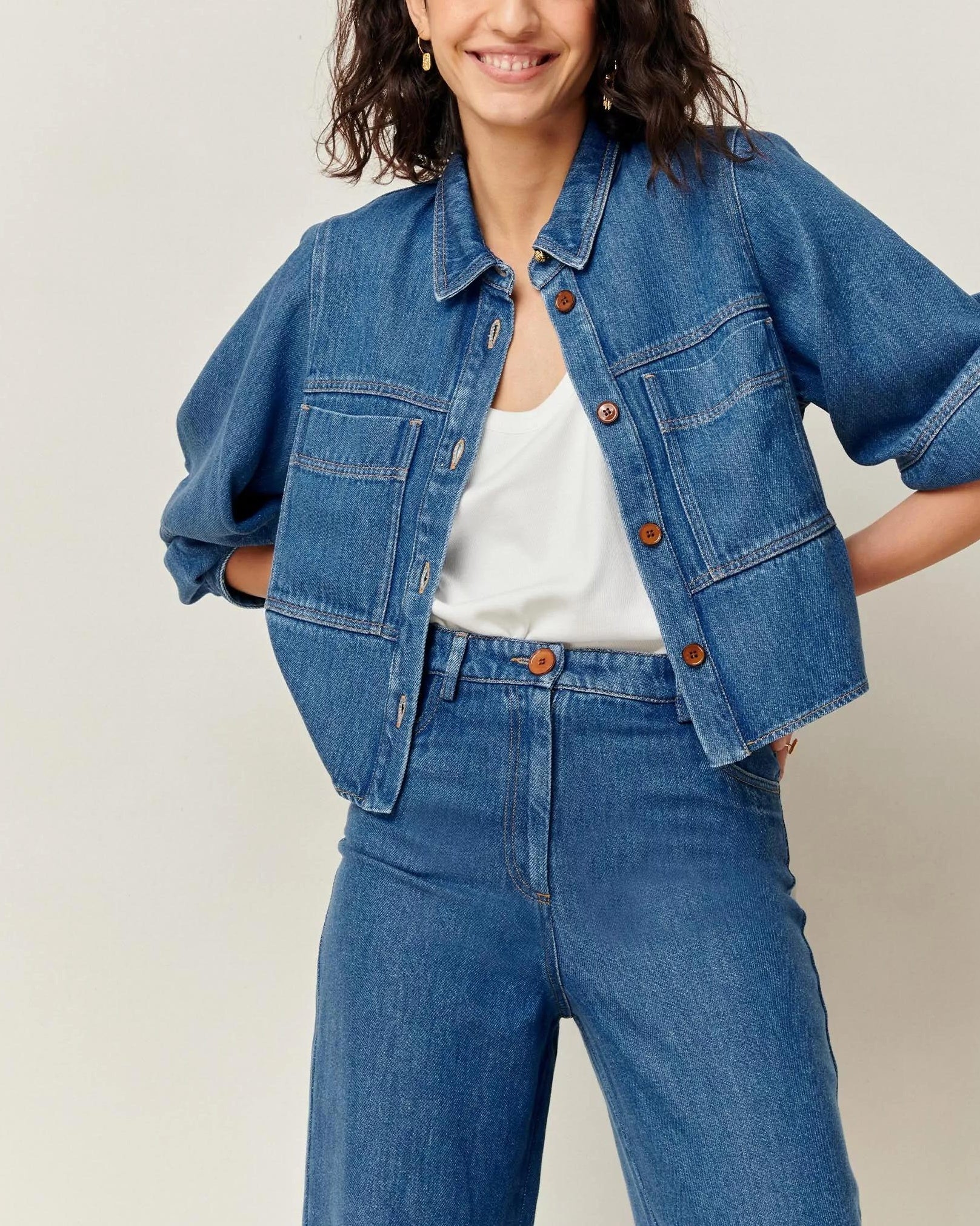 Sessun | Nica High-Rise Wide-Leg Jeans - Stonewashed Blue Denim-Blue - Image 5