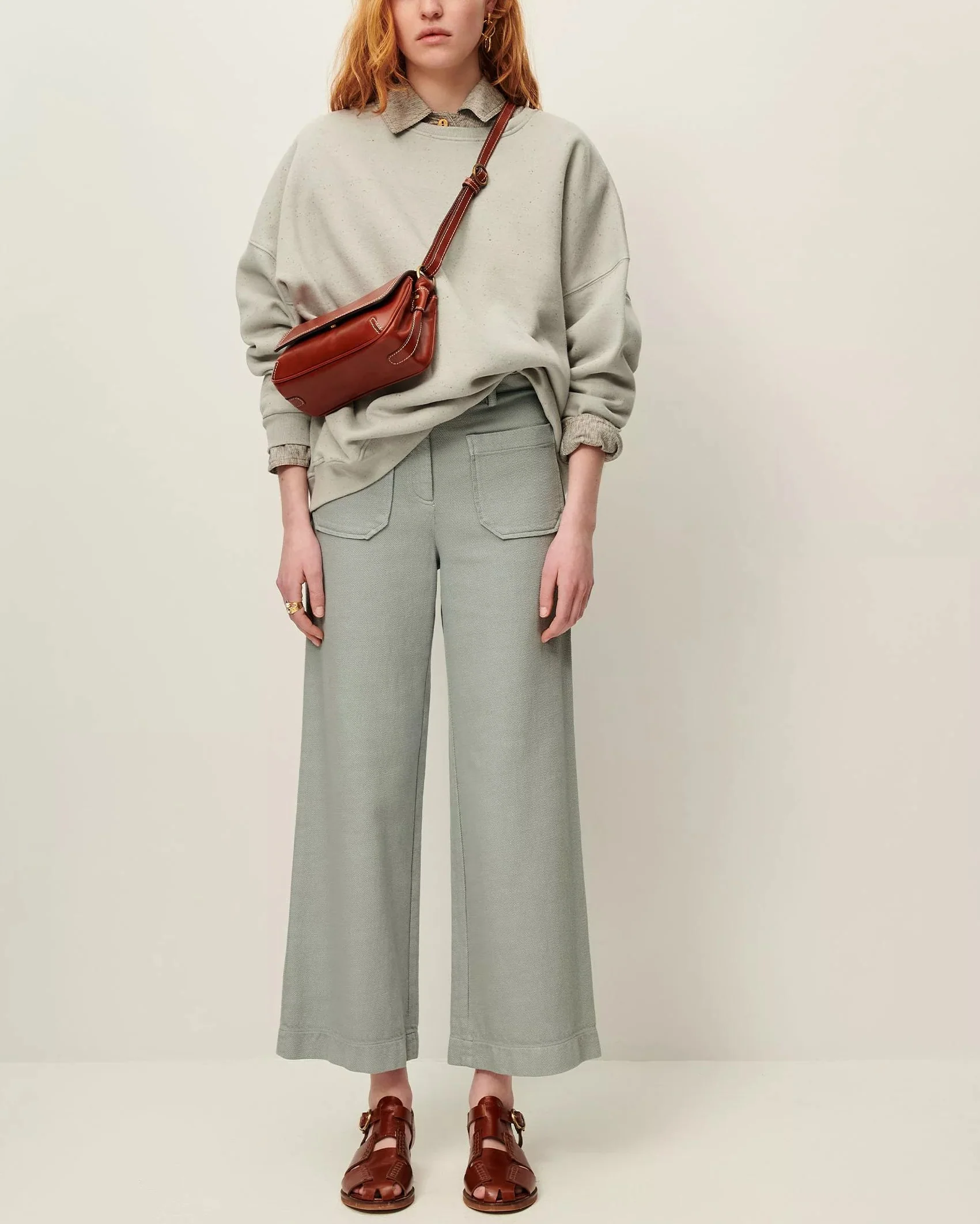 Sessun | Hendrick Straight 7/8 Trousers - Sage Green Sauge