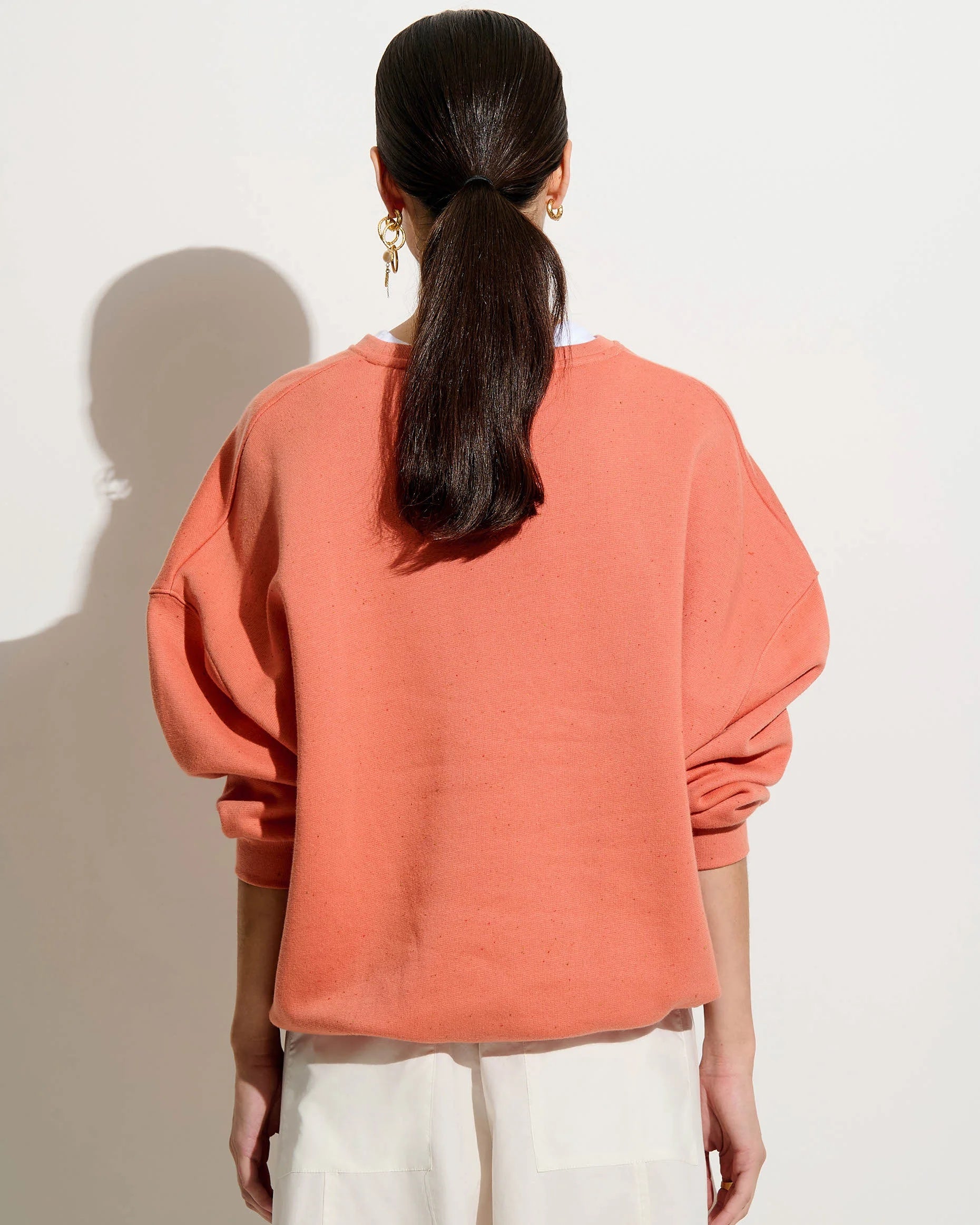 Sessun | Oversized Buttoned Fleece Sweatshirt - Guava - Image 5