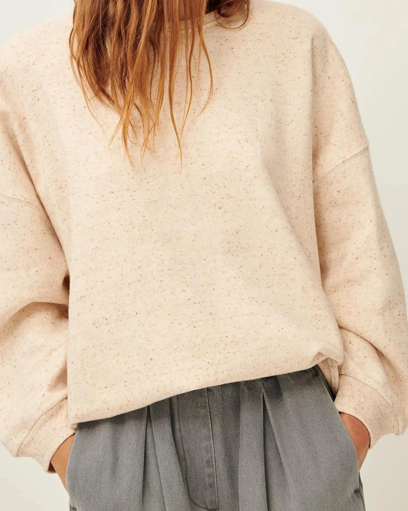 Sessùn | Chebbi Sweatshirt - Oversized Buttoned Fleece Sanstone - Image 3