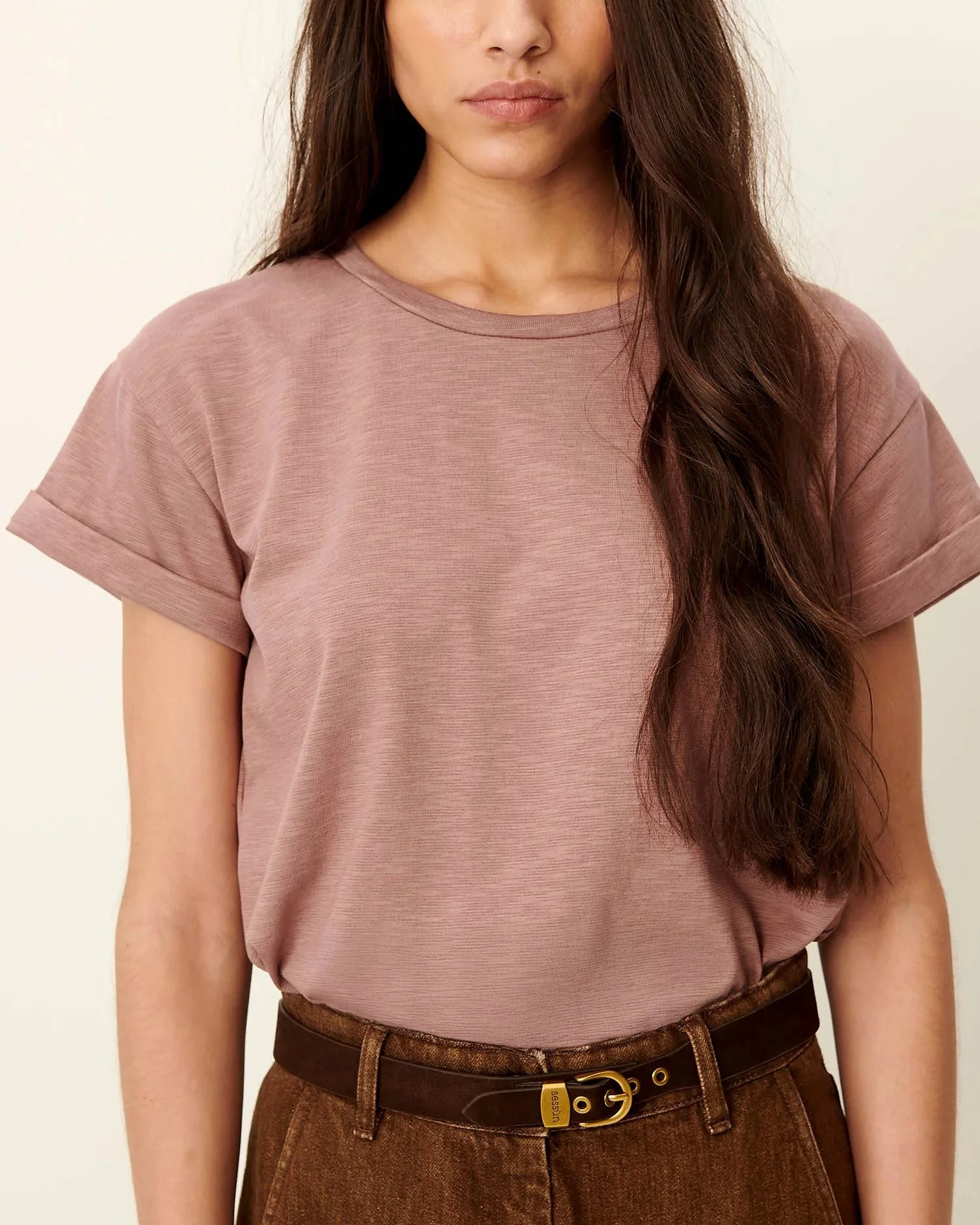 Sessun | Albano Slub-Jersey T-Shirt Marble-Rose - Image 3