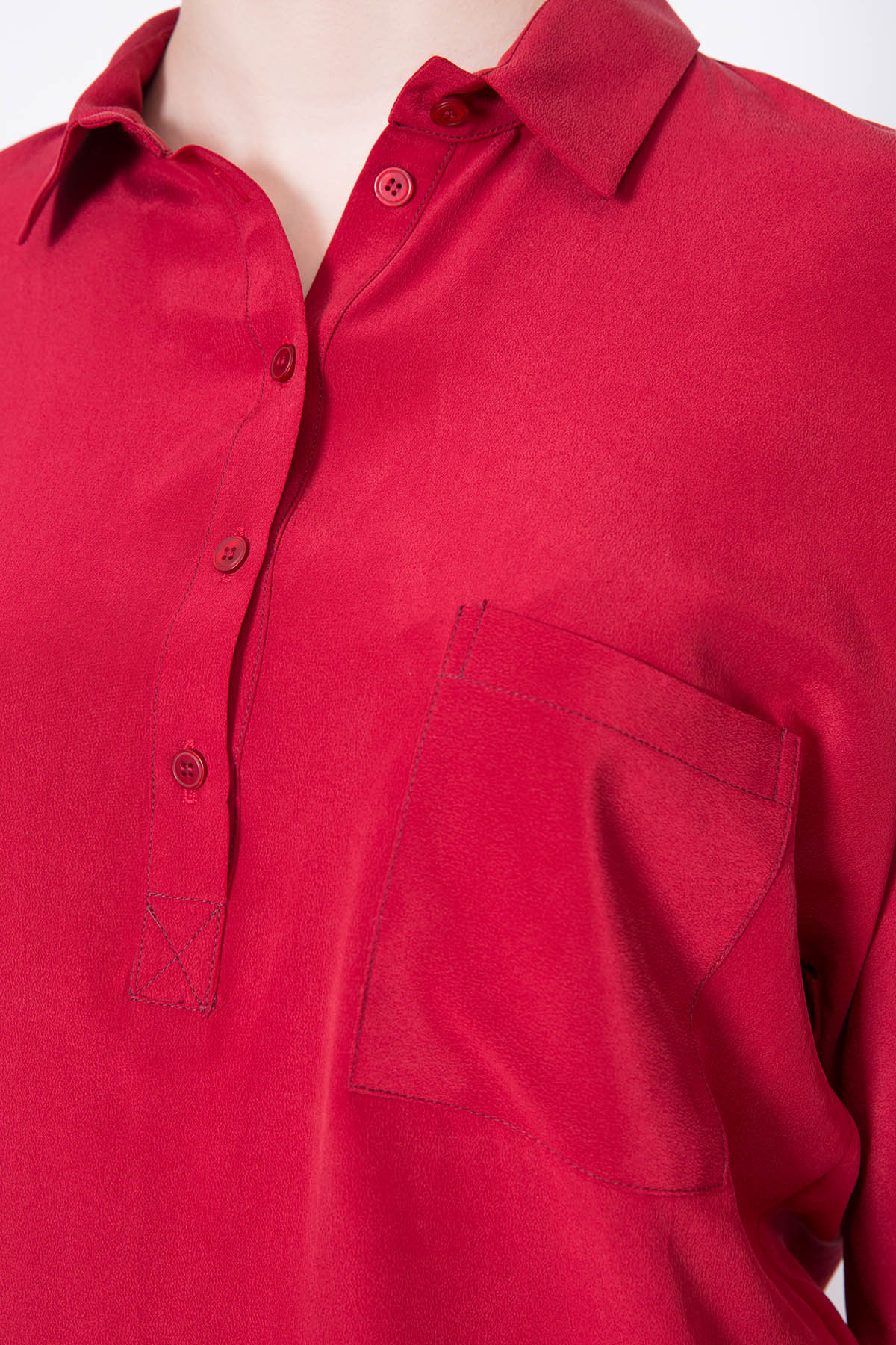 Toupy | Janou Silk Blouse - Fluid Half-Placket Top - Image 5