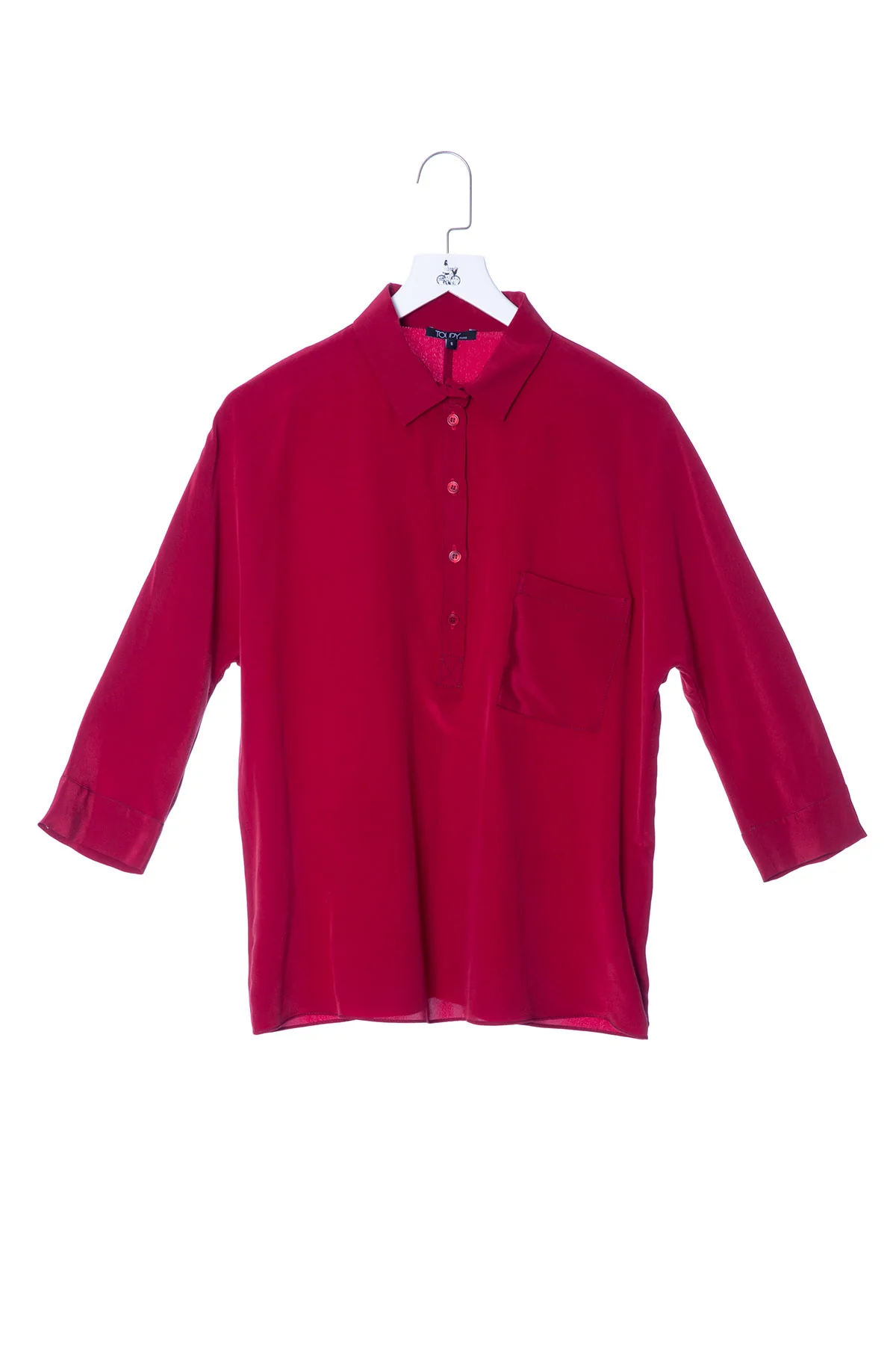 Toupy | Janou Silk Blouse - Fluid Half-Placket Top - Image 6