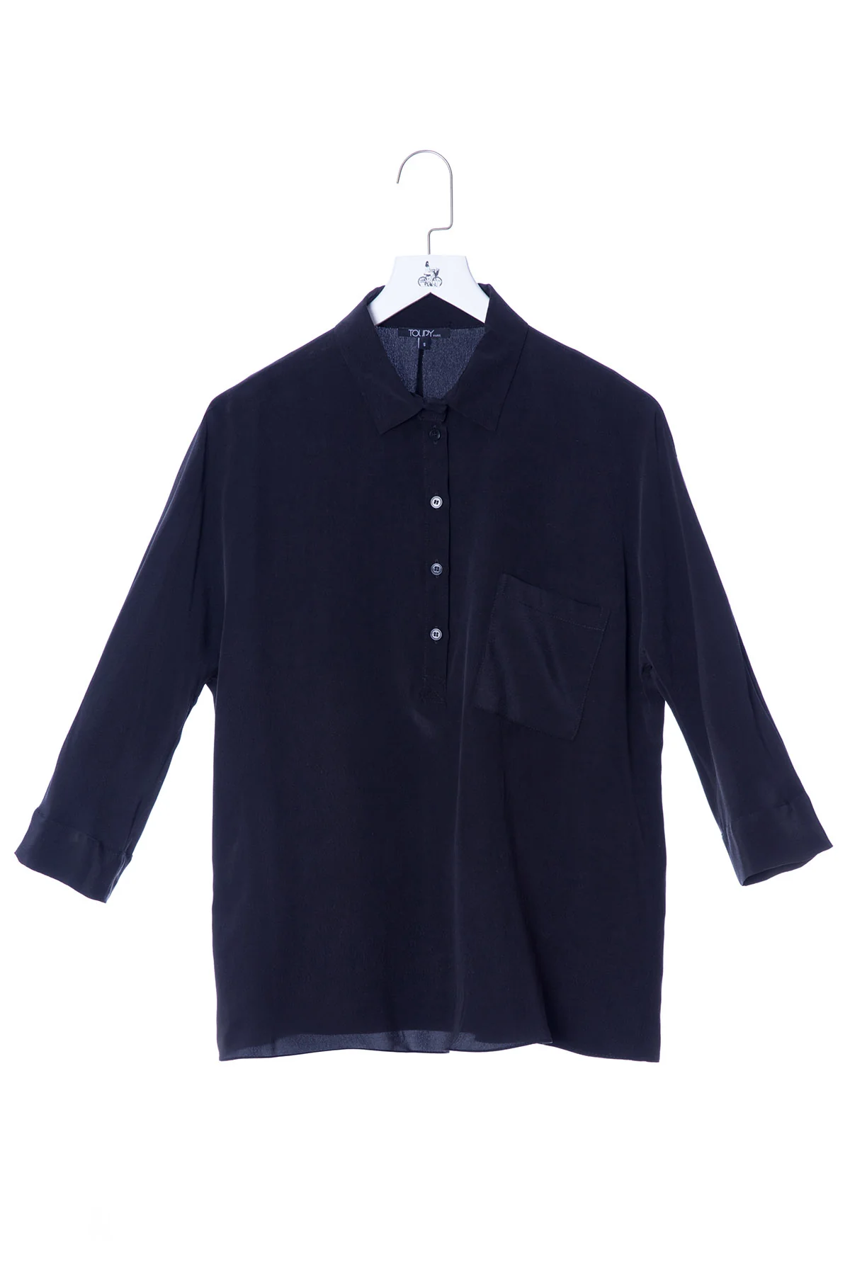 Toupy | Janou Silk Blouse - Fluid Half-Placket Top - Image 7
