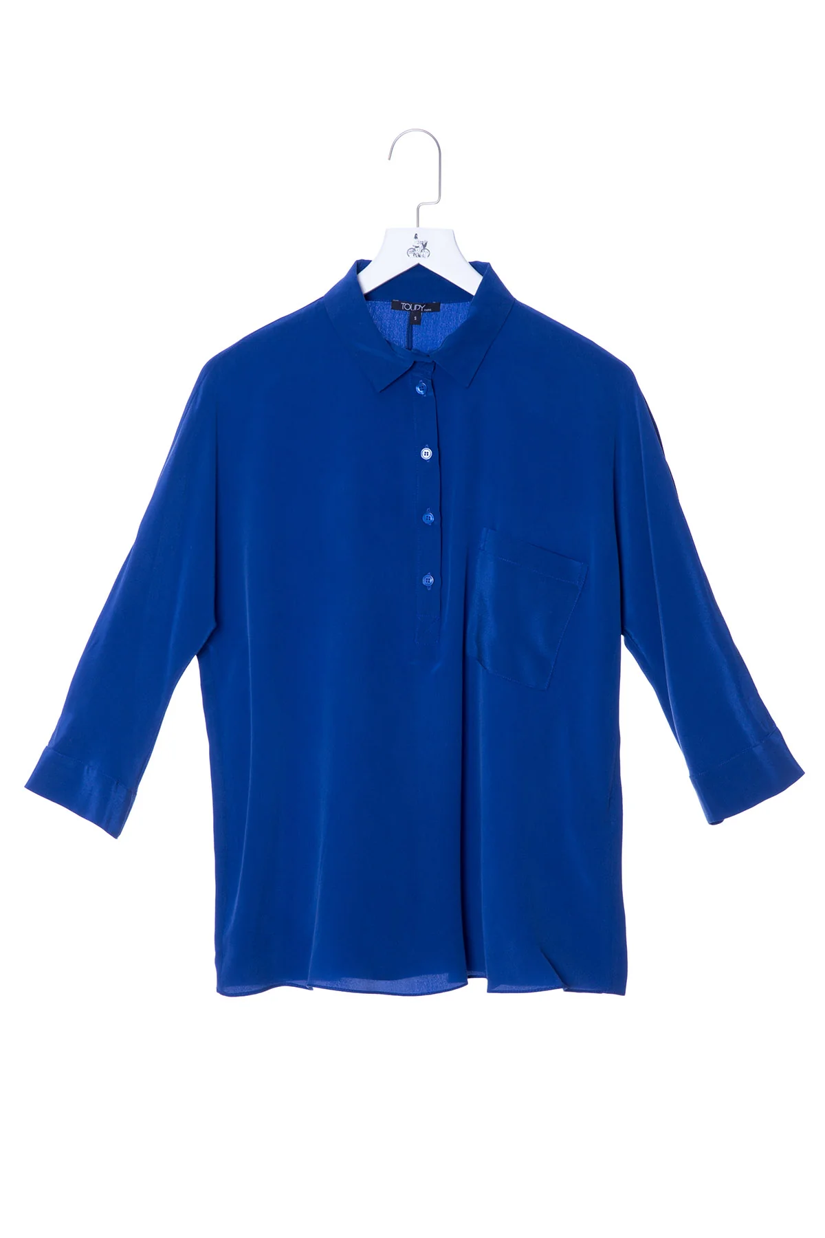 Toupy | Janou Silk Blouse - Fluid Half-Placket Top - Image 8