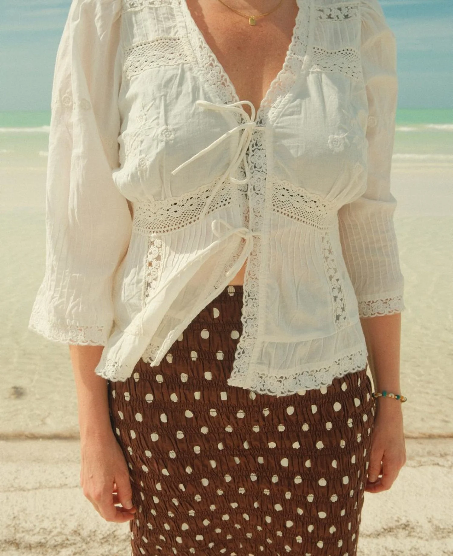 Women's Relaxed-Fit Blouse 100% Organic Cotton - Off-White - Image 3