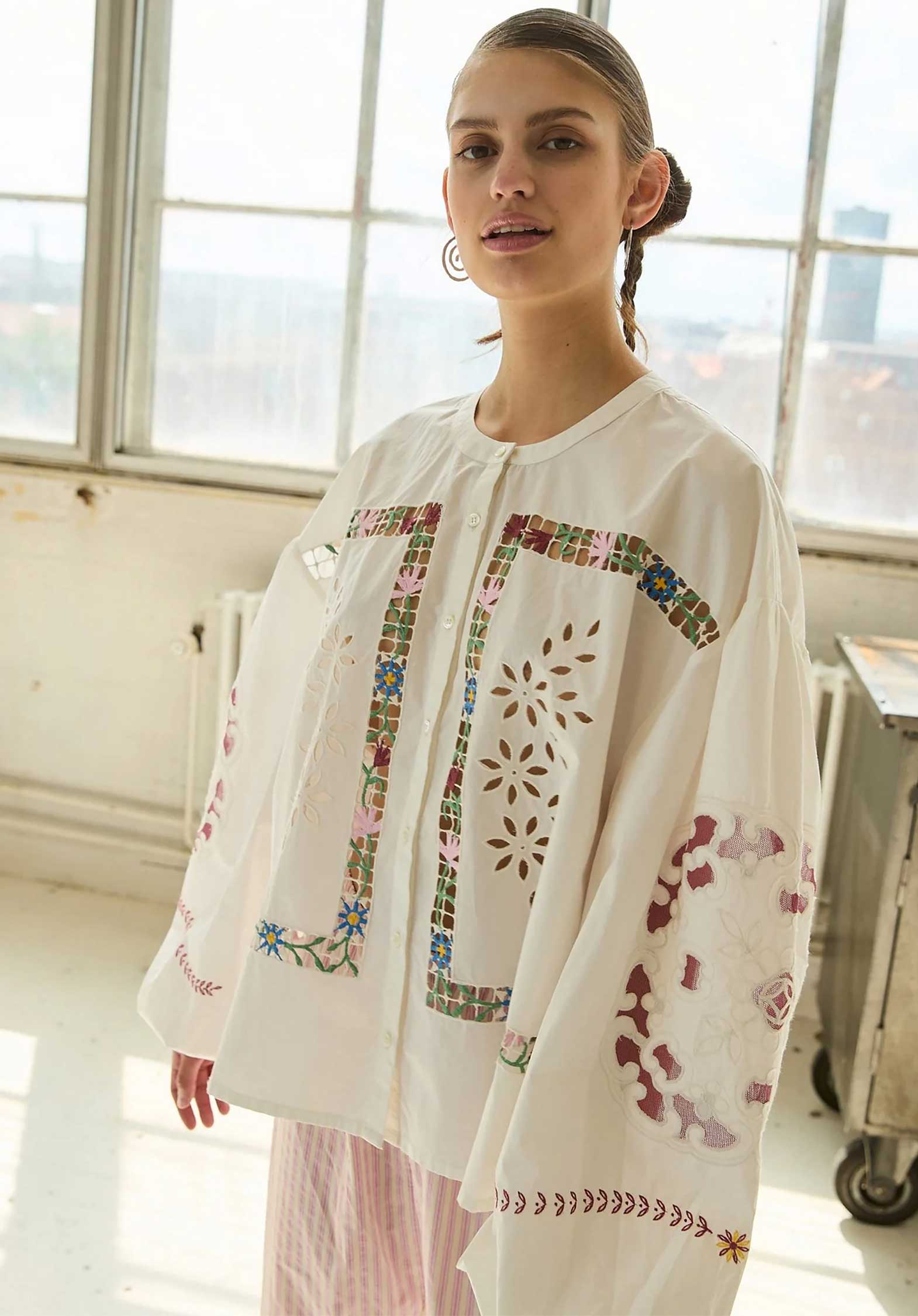 Sissel Edelbo | Cutwork Poplin Shirt - Organic Cotton White - Image 2