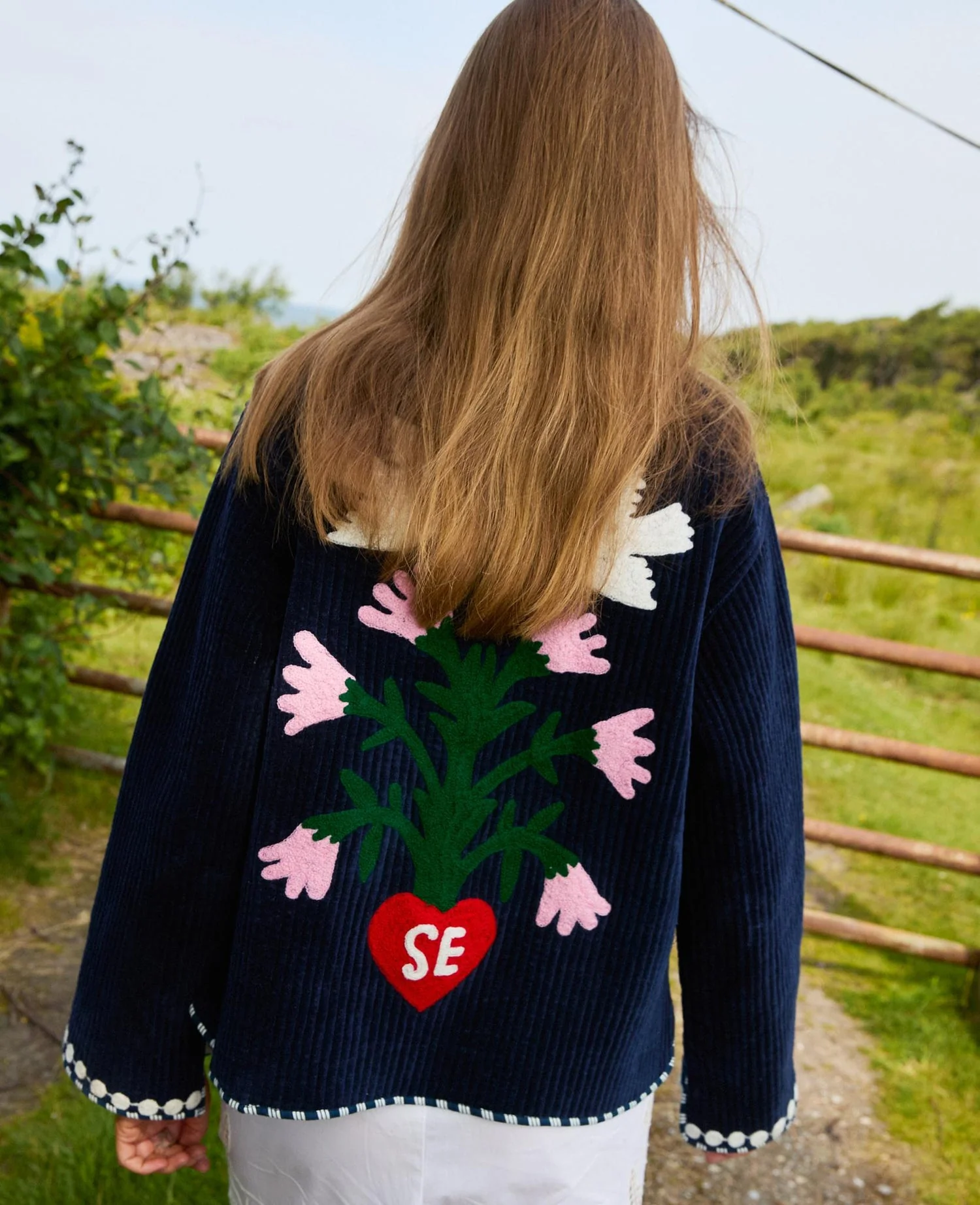 Sissel Edelbo | Anil Jacket - Embroidered Corduroy Navy - Image 3
